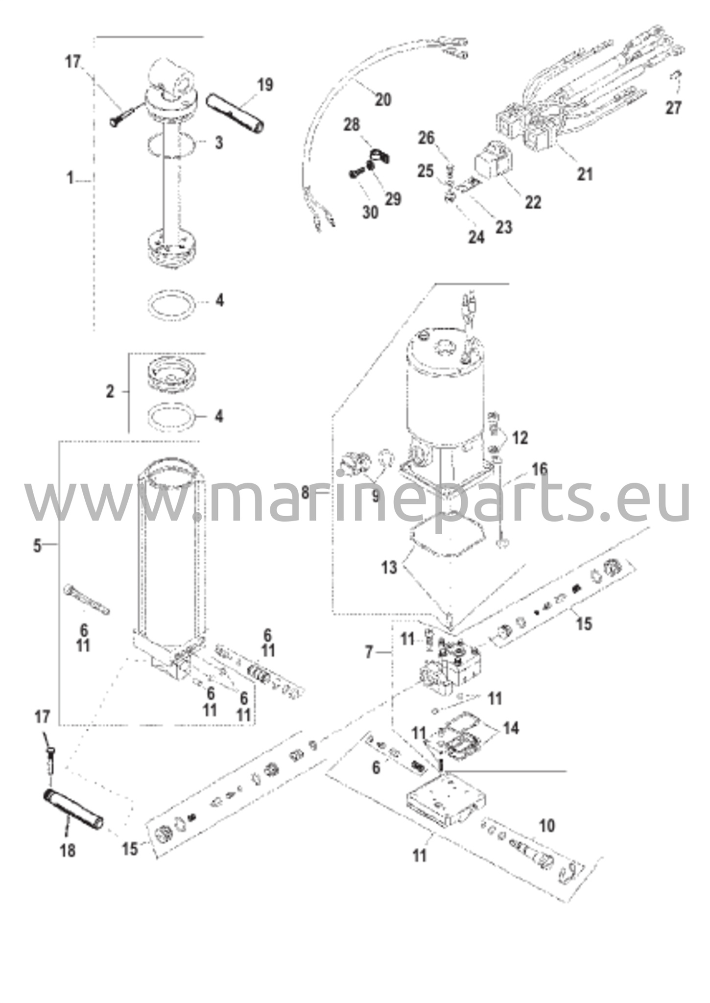 Power trim -komponentit (Bigfoot)