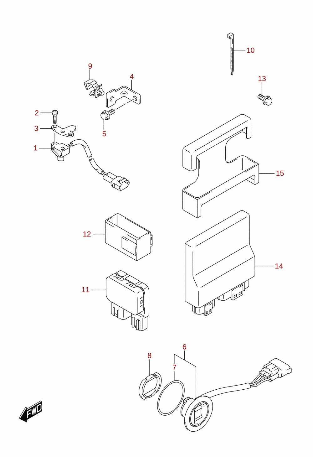 PTT switch / engine control unit (DF80A)