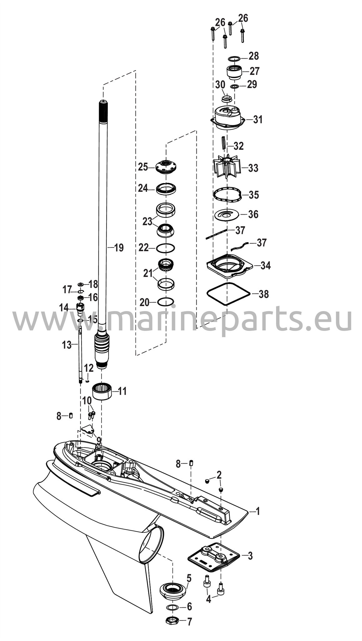 Vaihteiston kotelo, vetoakseli, R-Drive Sport 1.60