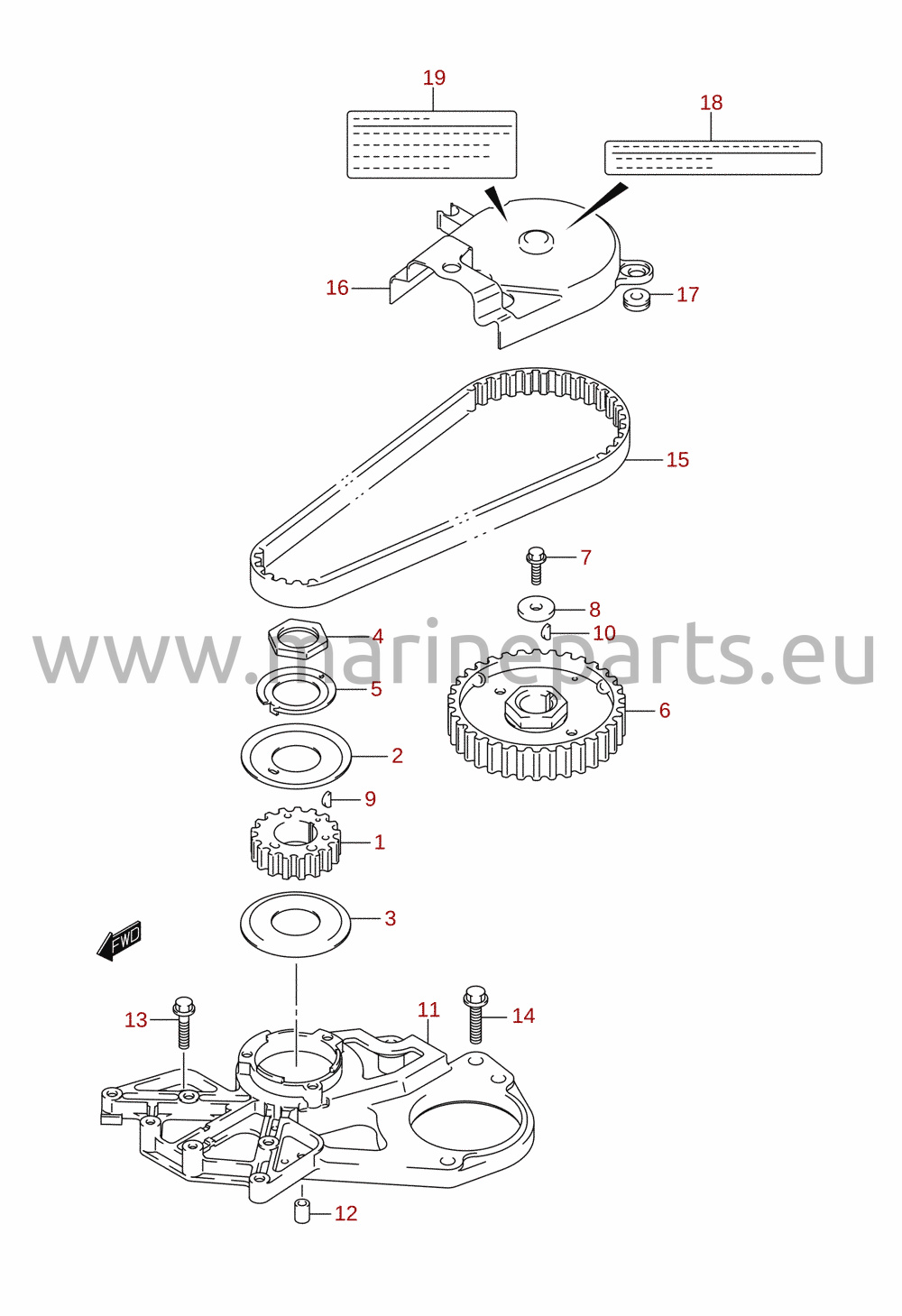 Timing belt (DF8AR, DF9.9AR)