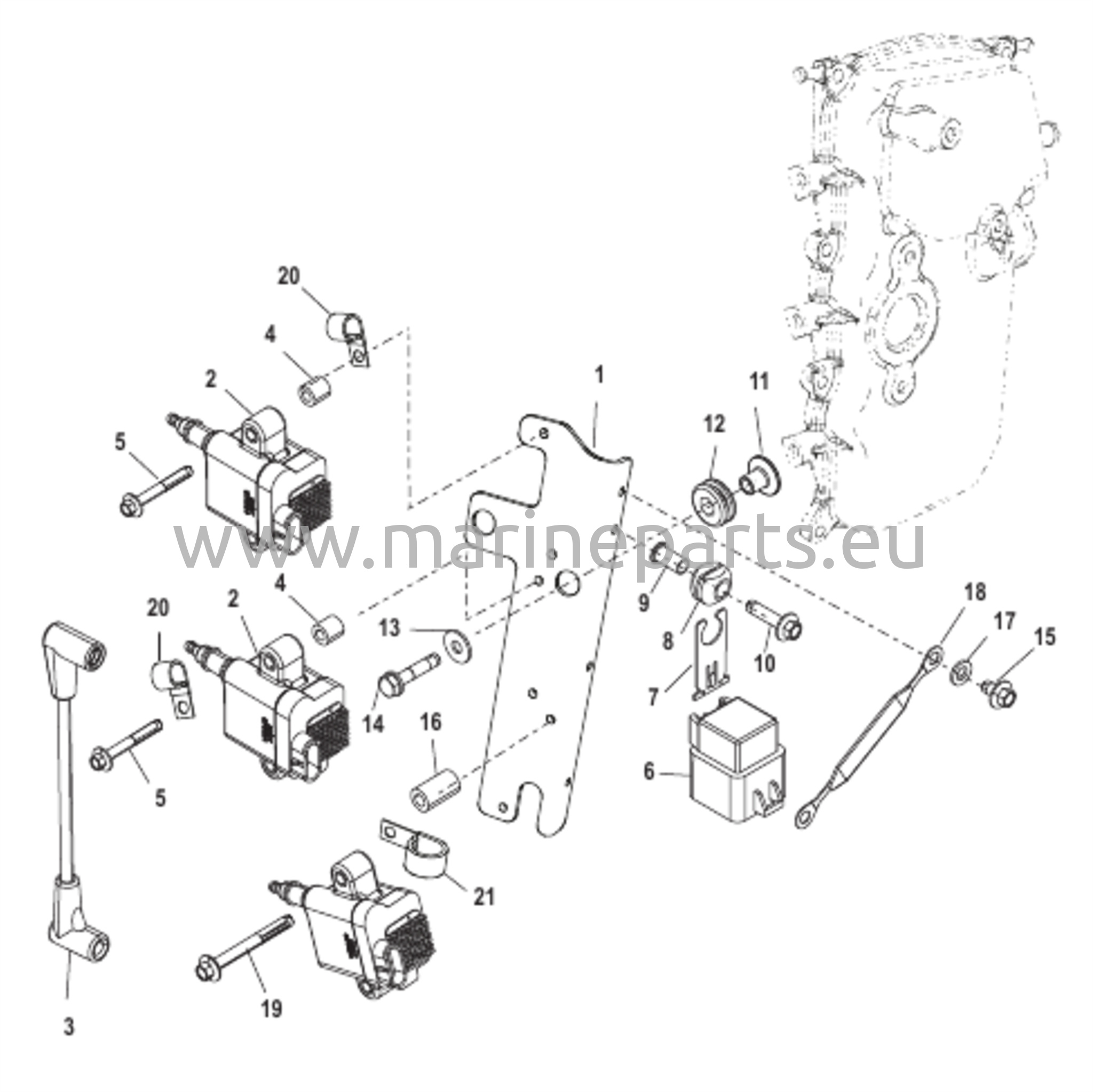 Sytytyspuola 1C104333/0P560349 ja alla olevat