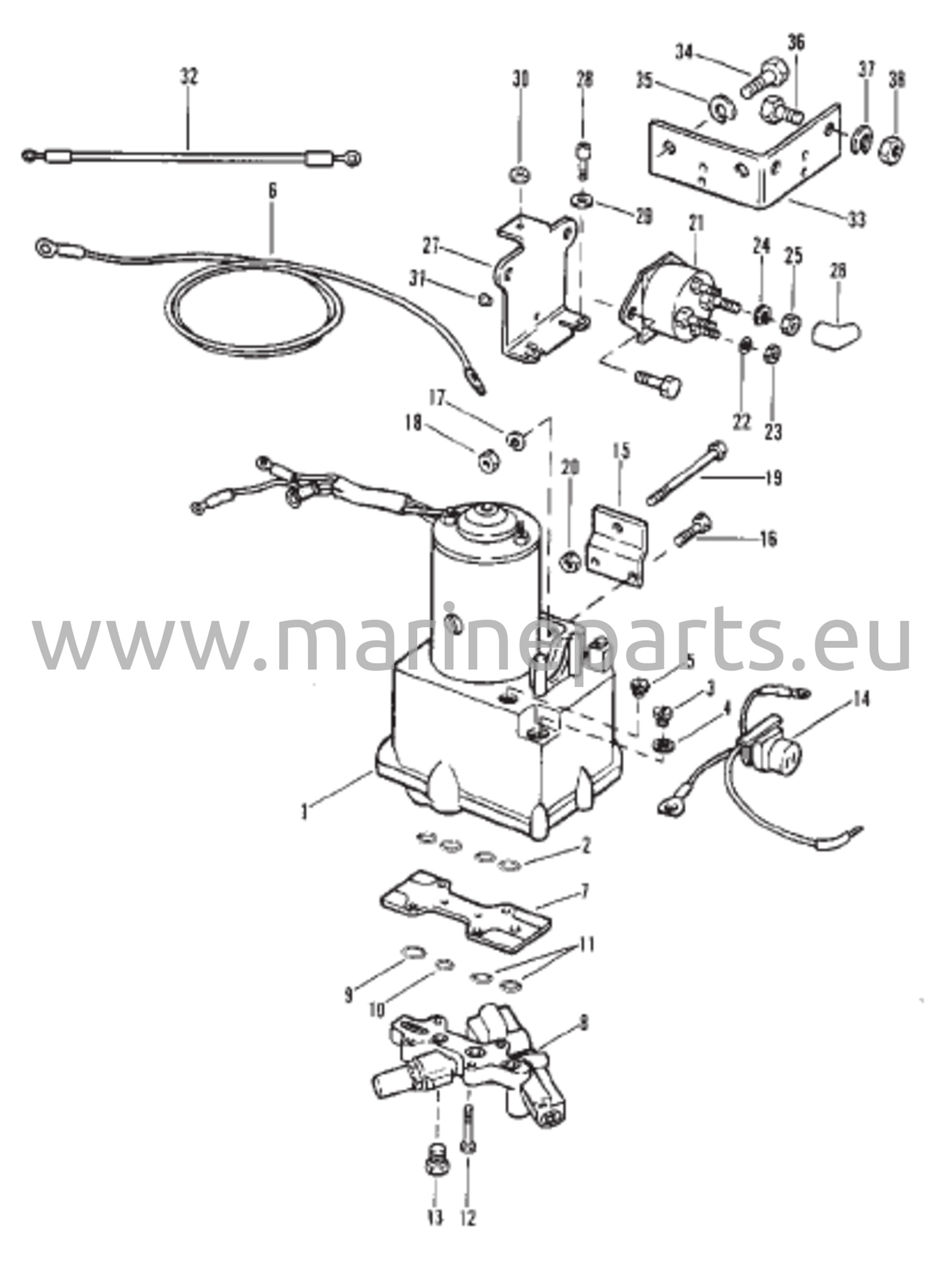 Power Trim Components (Without Circuit Breaker and Fuse) 