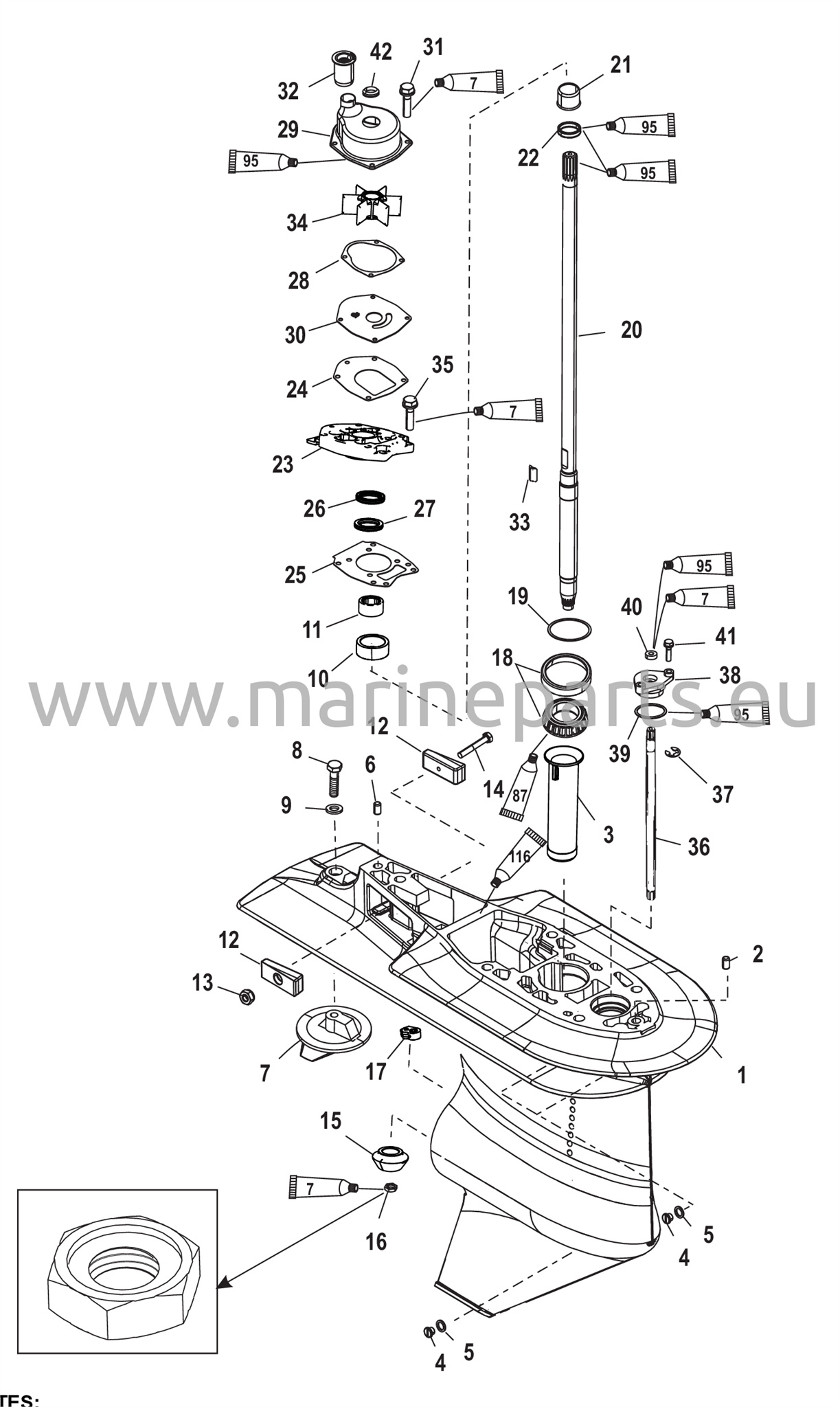 korvakotelo vetoakseli 2,31:1 0T622484/0P222544 ja alemmat