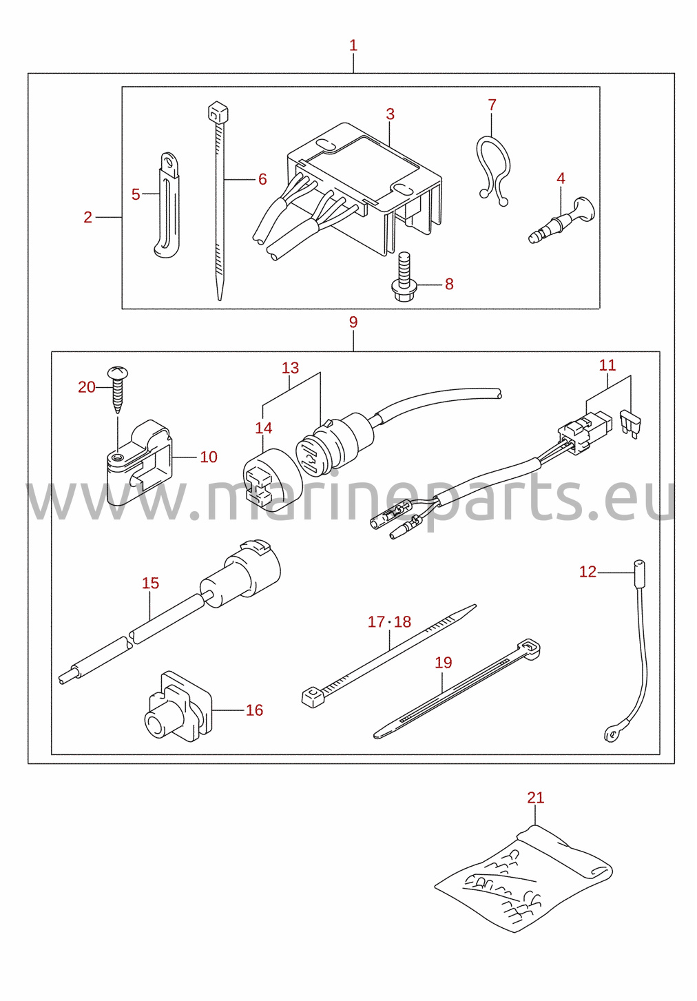 Electrical (manual starter) (M-starter) (DF8A, DF9.9A) (optional)