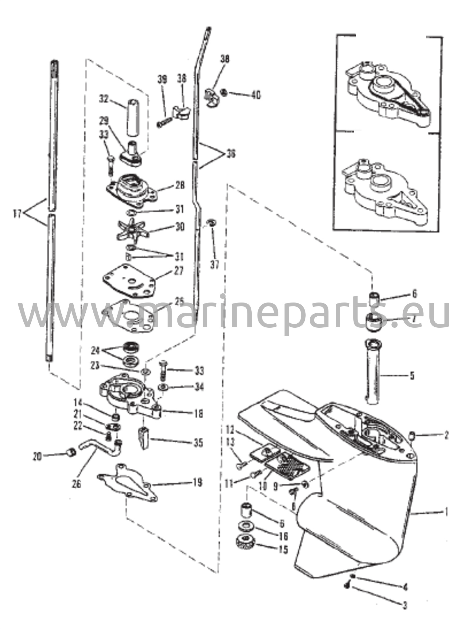 Vaihteiston kotelo (voimansiirtoakseli) (Suunnittelu I - katso viite #17)