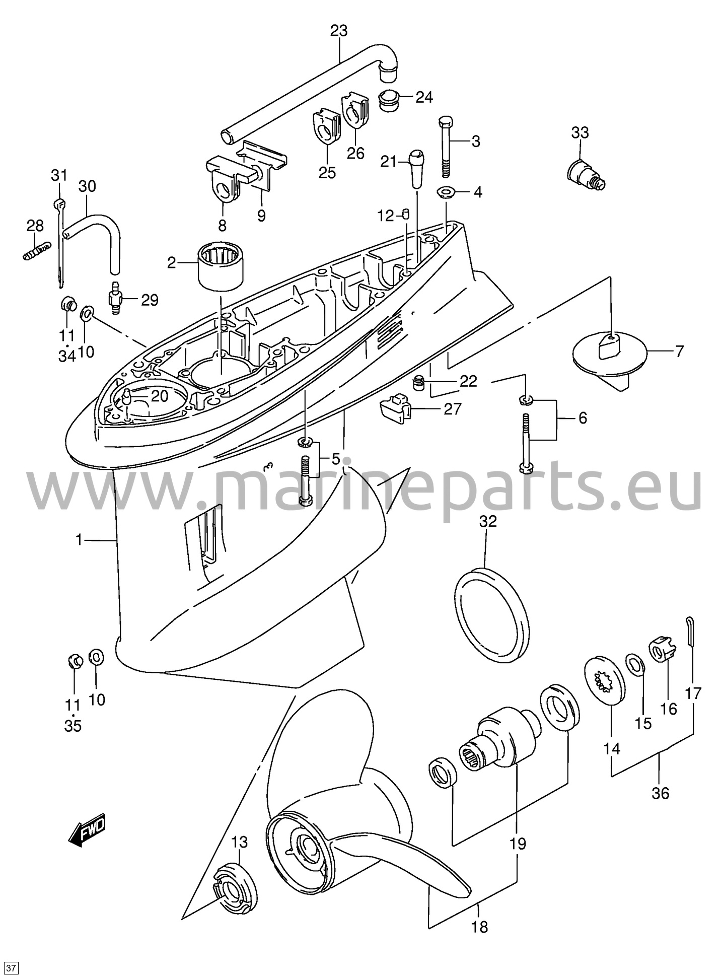 Gearhus (DT150, DT150EPI, DT150S, DT175, DT200, DT200EPI, DT200S, DT225)