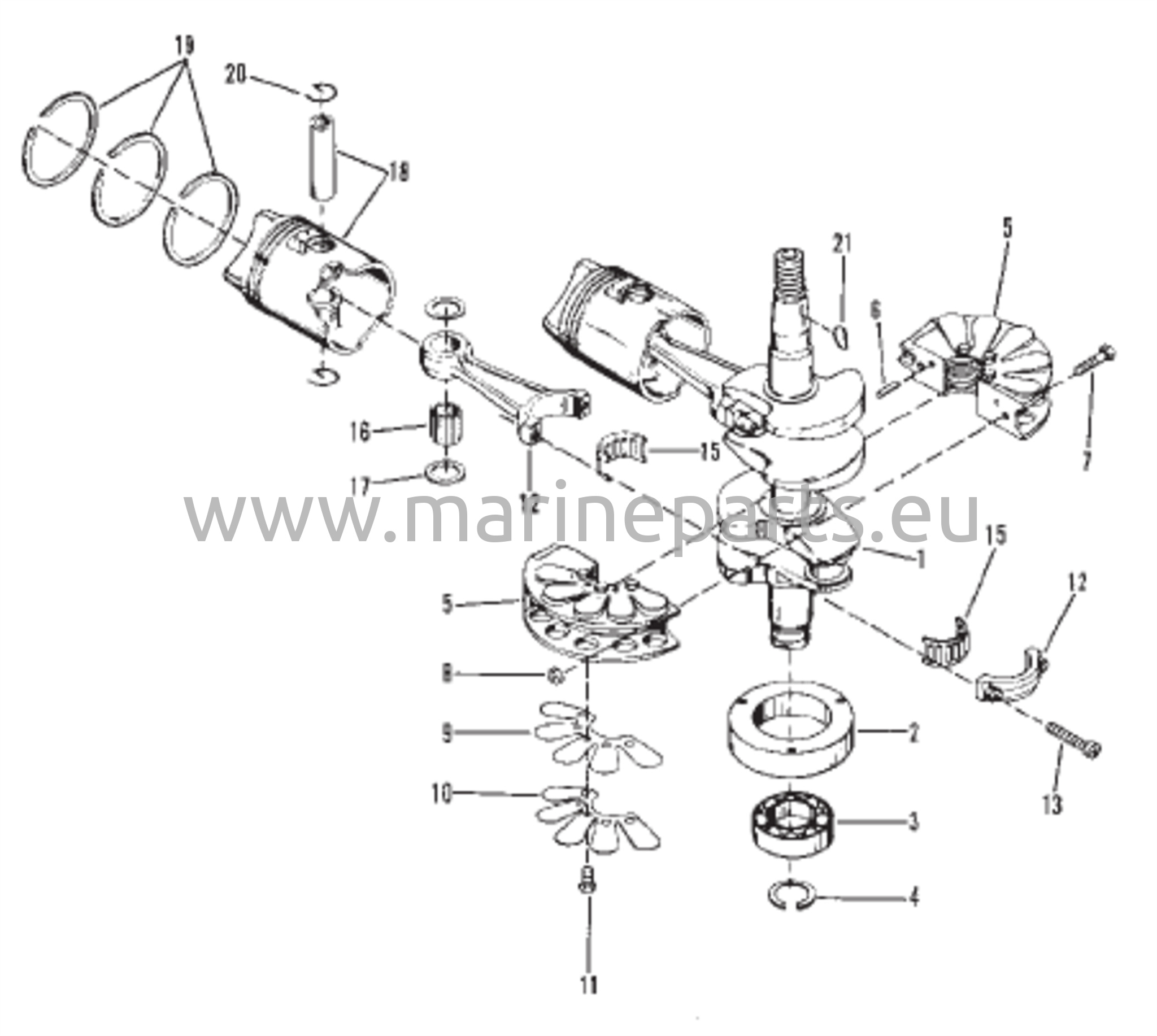 Kampiakseli, männät ja yhdysvarret