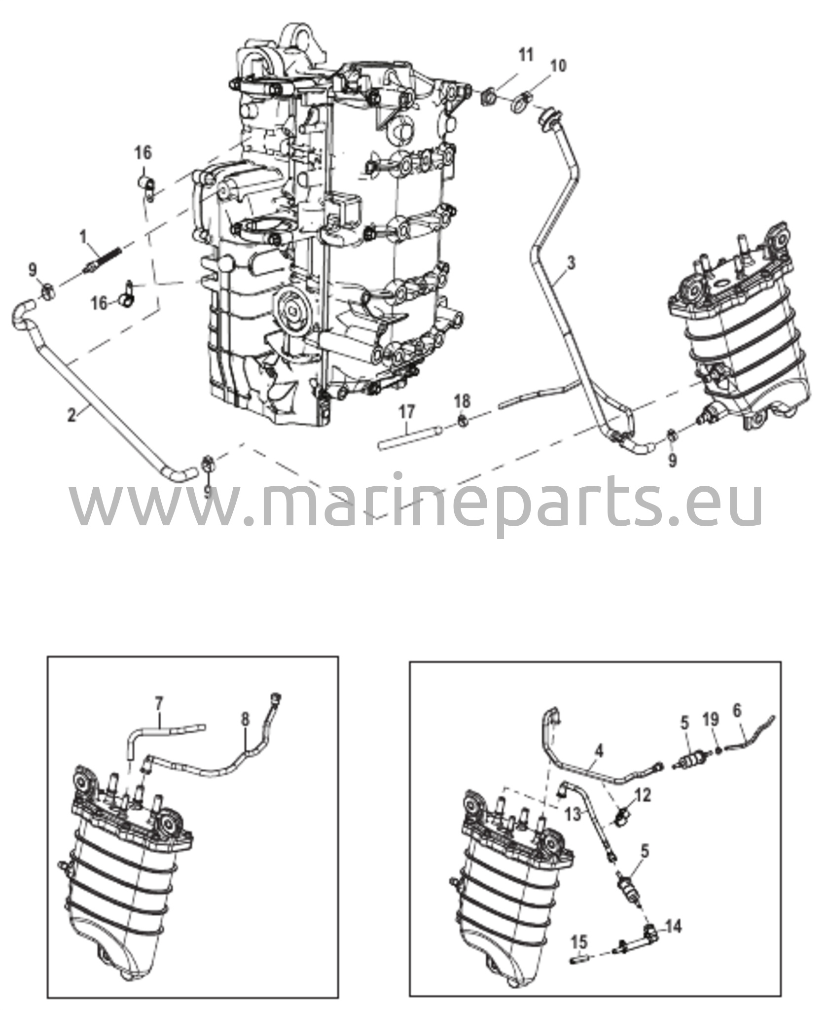 Polttoaineen syöttömoduulin letkut