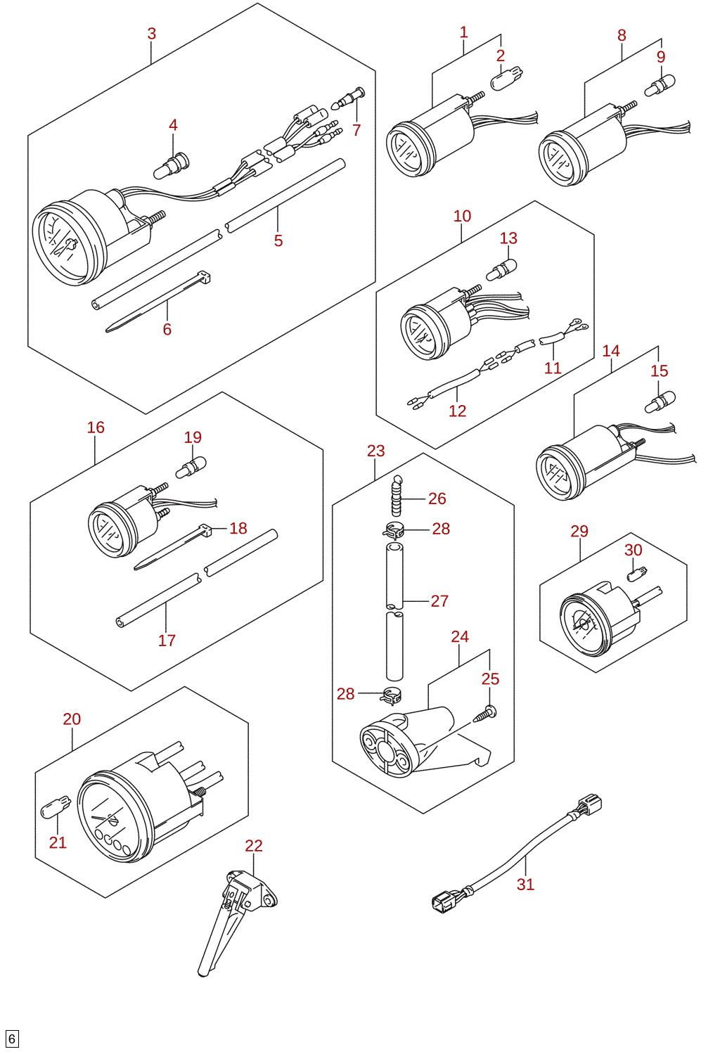 Instrument (DF70A, DF80A, DF90A) (tillval)