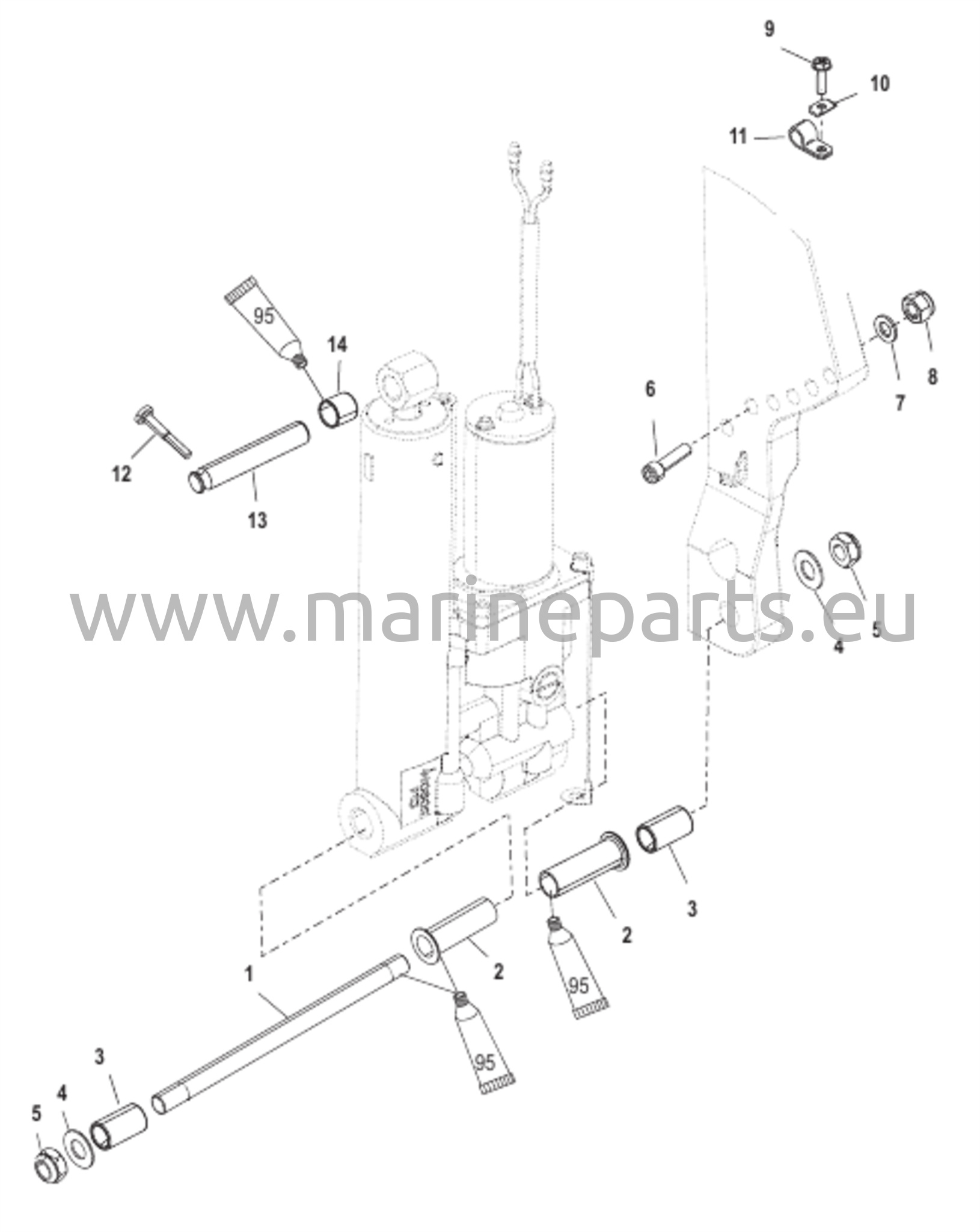 Voimansiirron trimmin kiinnitys (ei Bigfoot)