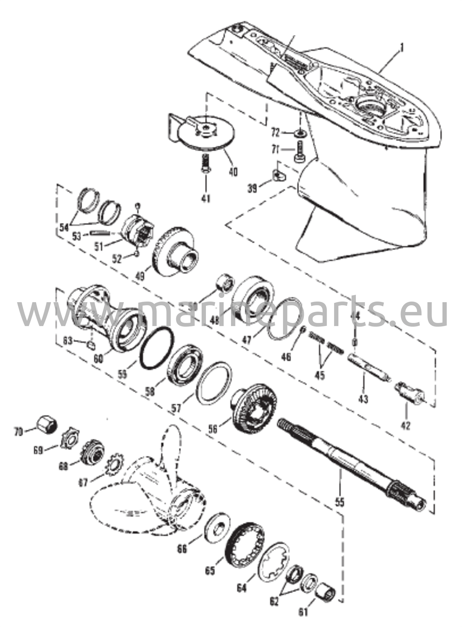 Vaihteiston kotelo (potkuriakseli) (vakio pyörimissuunta)