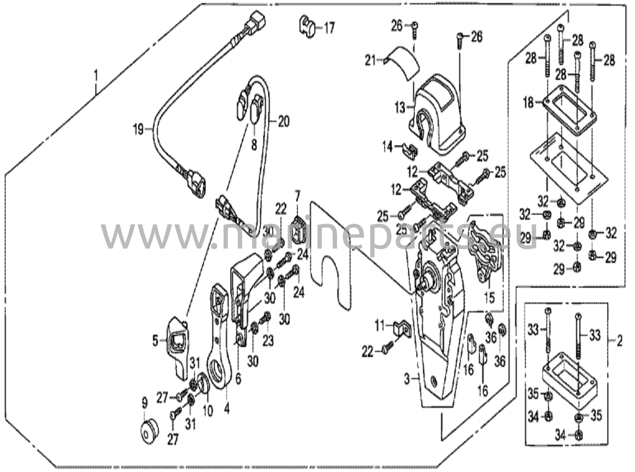 Fjärrkontroll (topmonterad enkeltyp) (höger)