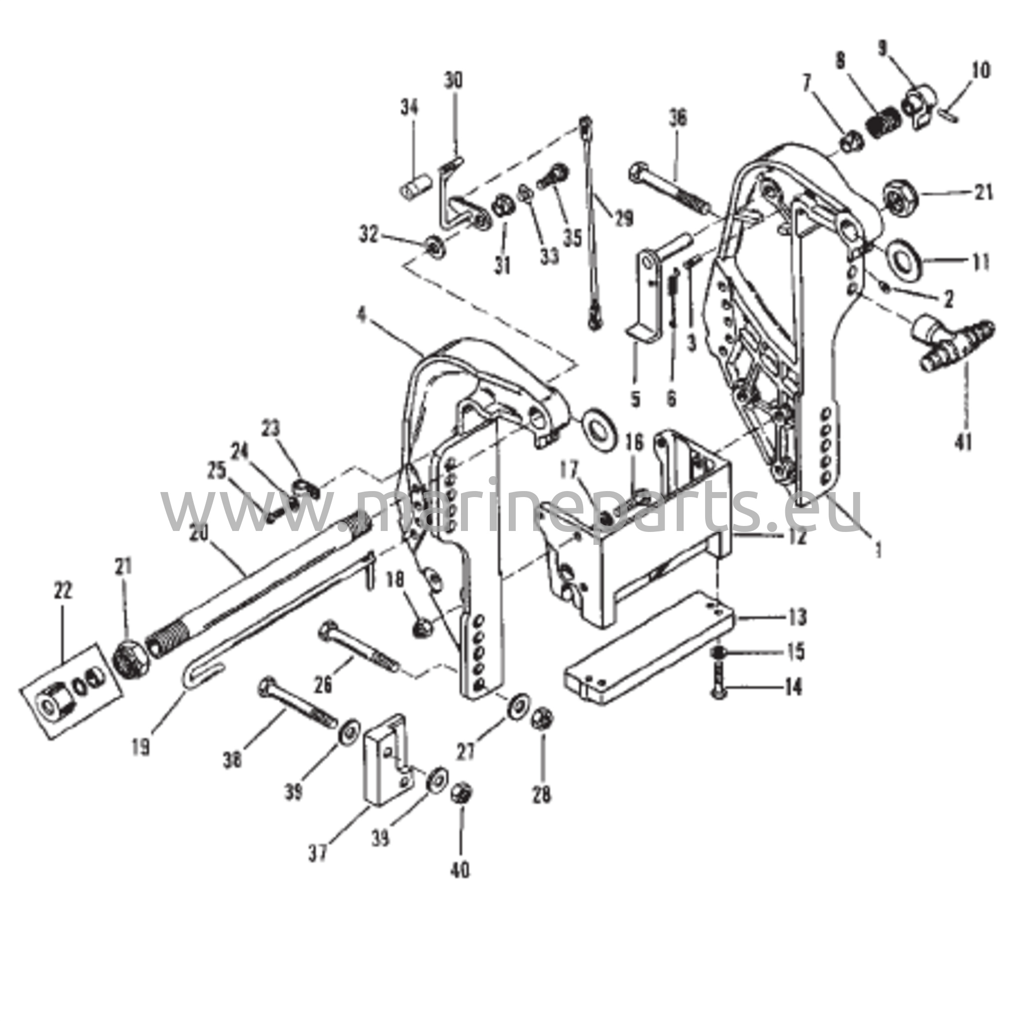 Transom Bracket (Long Shaft S/N-0C160936 And Up) 