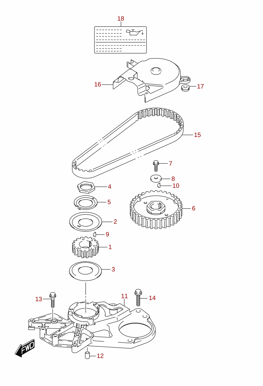 Timing belt (DF8AR, DF9.9AR)