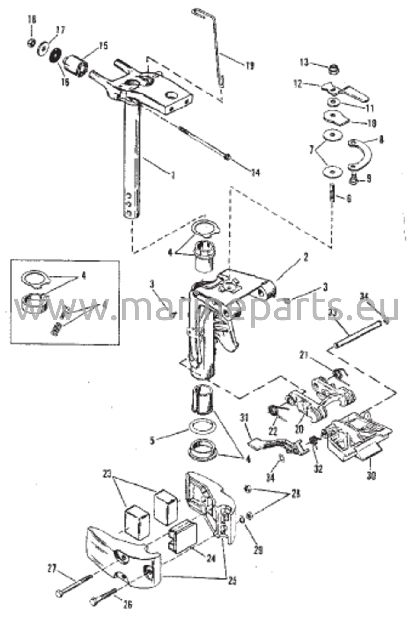 Kääntyvän kiinnikkeen kokoonpano