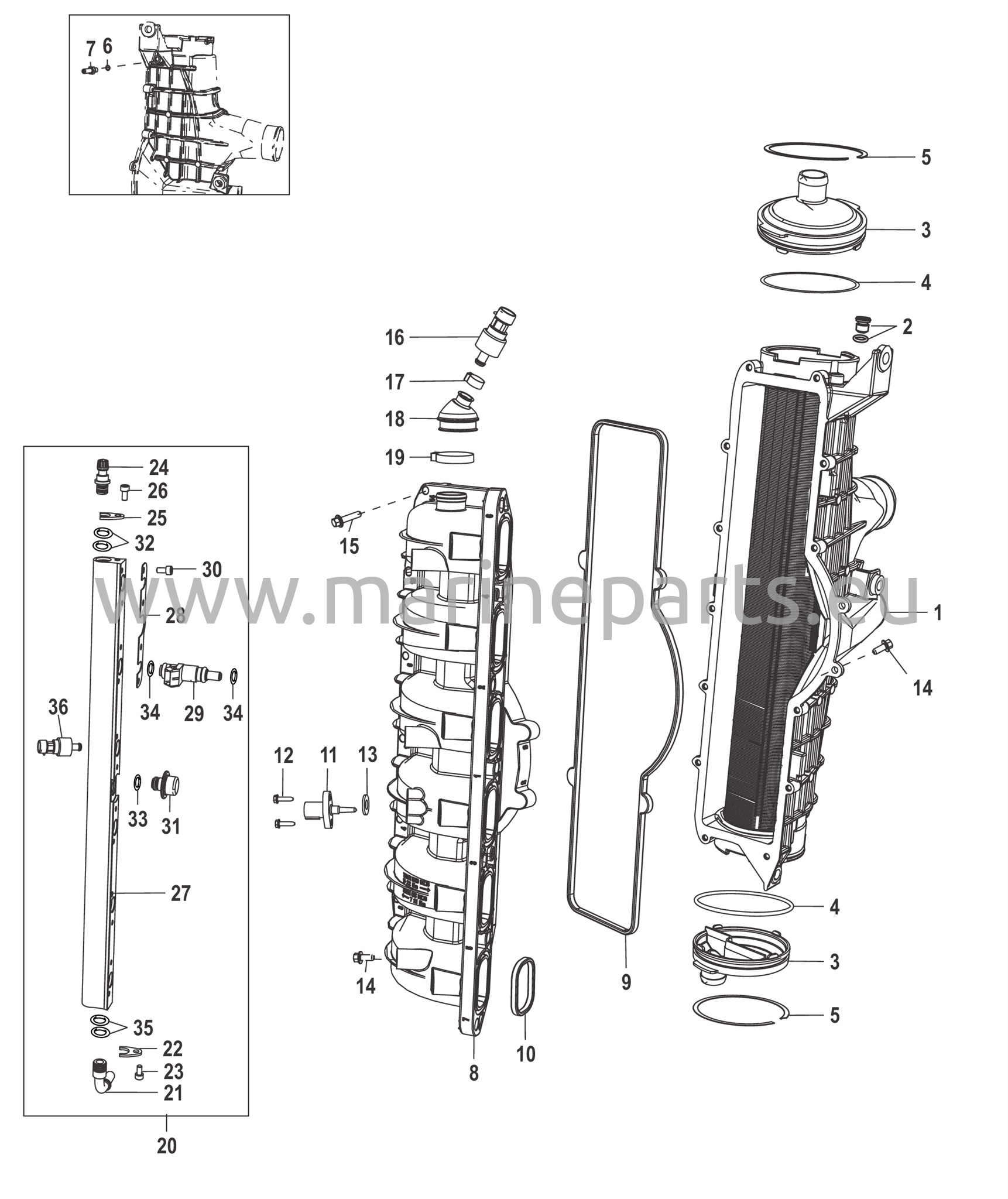 Latausjäähdytin/imusarjan (Gen II) päätykansi huollettu