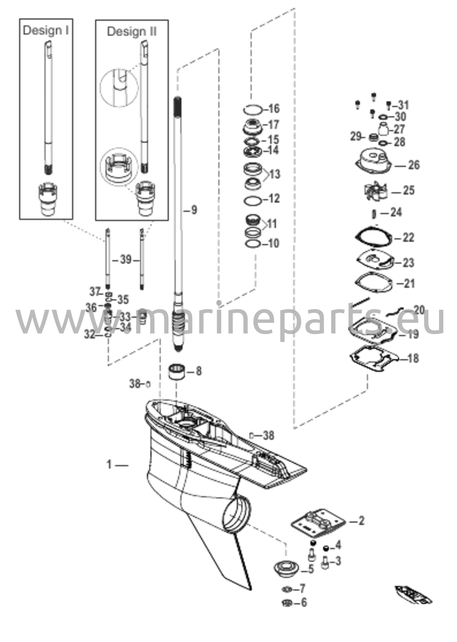Vaihteiston kotelo voimansiirtoakselille, 4.80 Torpedo