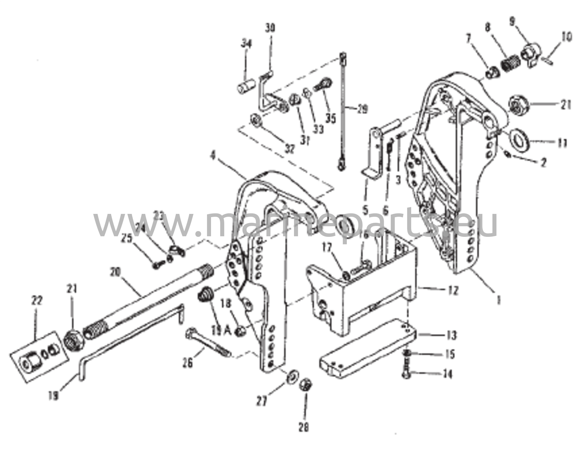 Transom Bracket (50 / 60) (S/N 0D182000 and Up)