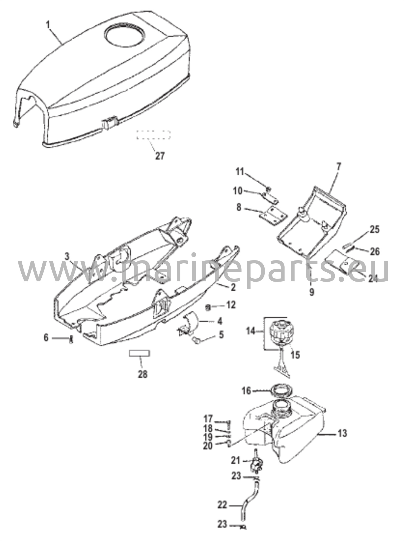 Cowl and Fuel Tank 1B575523 and Up 