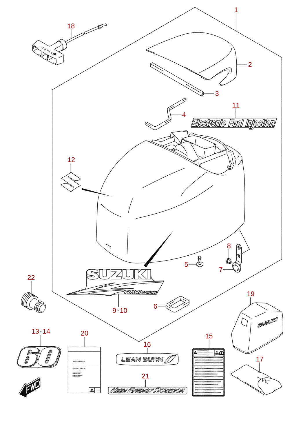 Engine cover (DF60AVT, DF60AVTH)