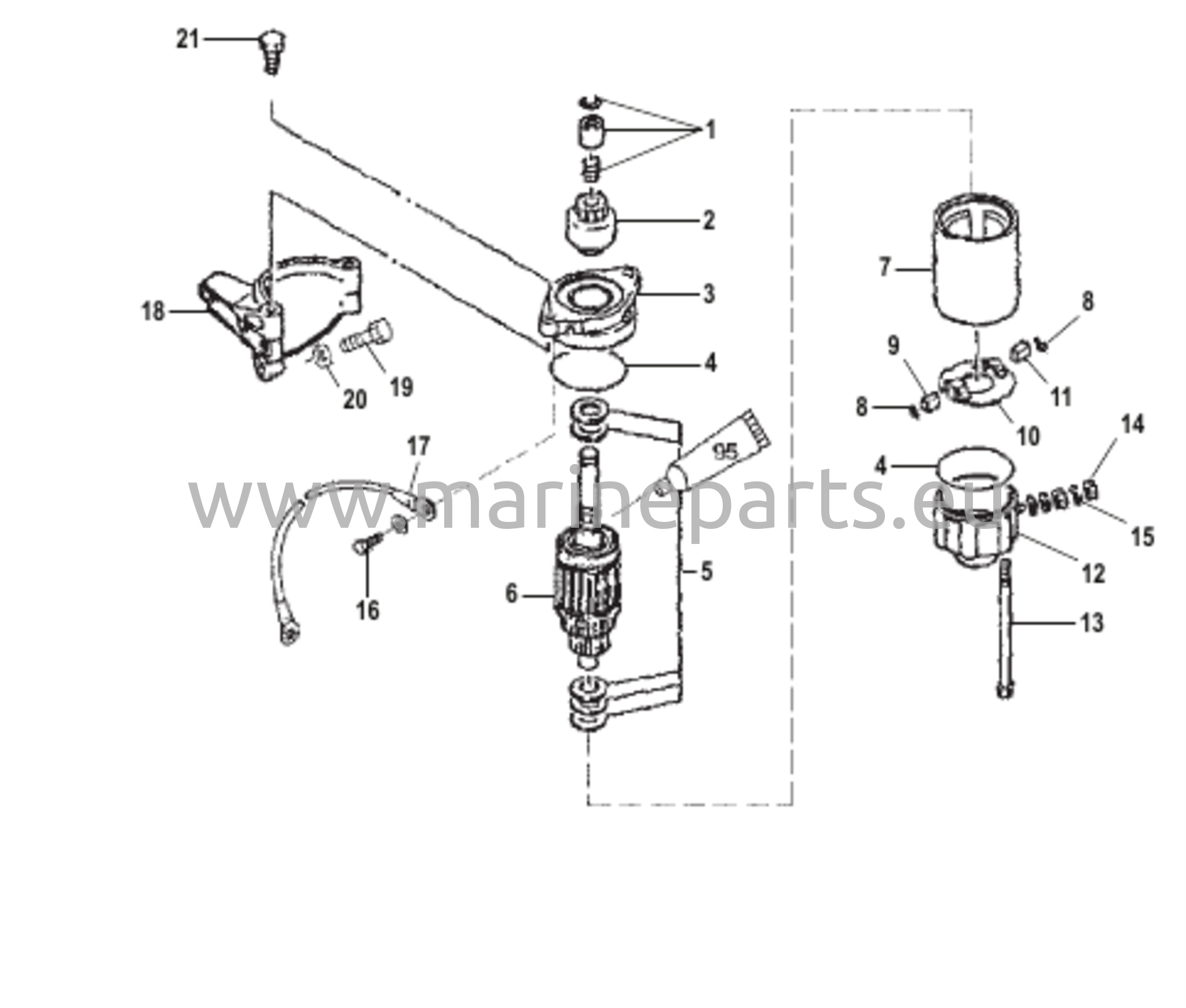 Käynnistinmoottorin kokoonpano