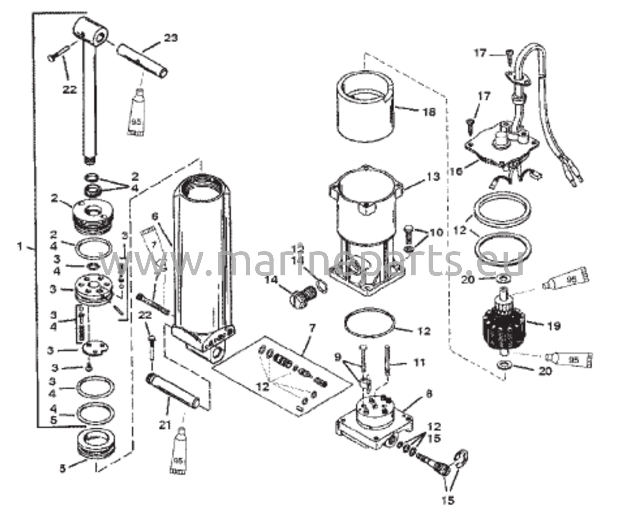 Power Trim (S/N 0D182000–0G357070) (musta liitin)