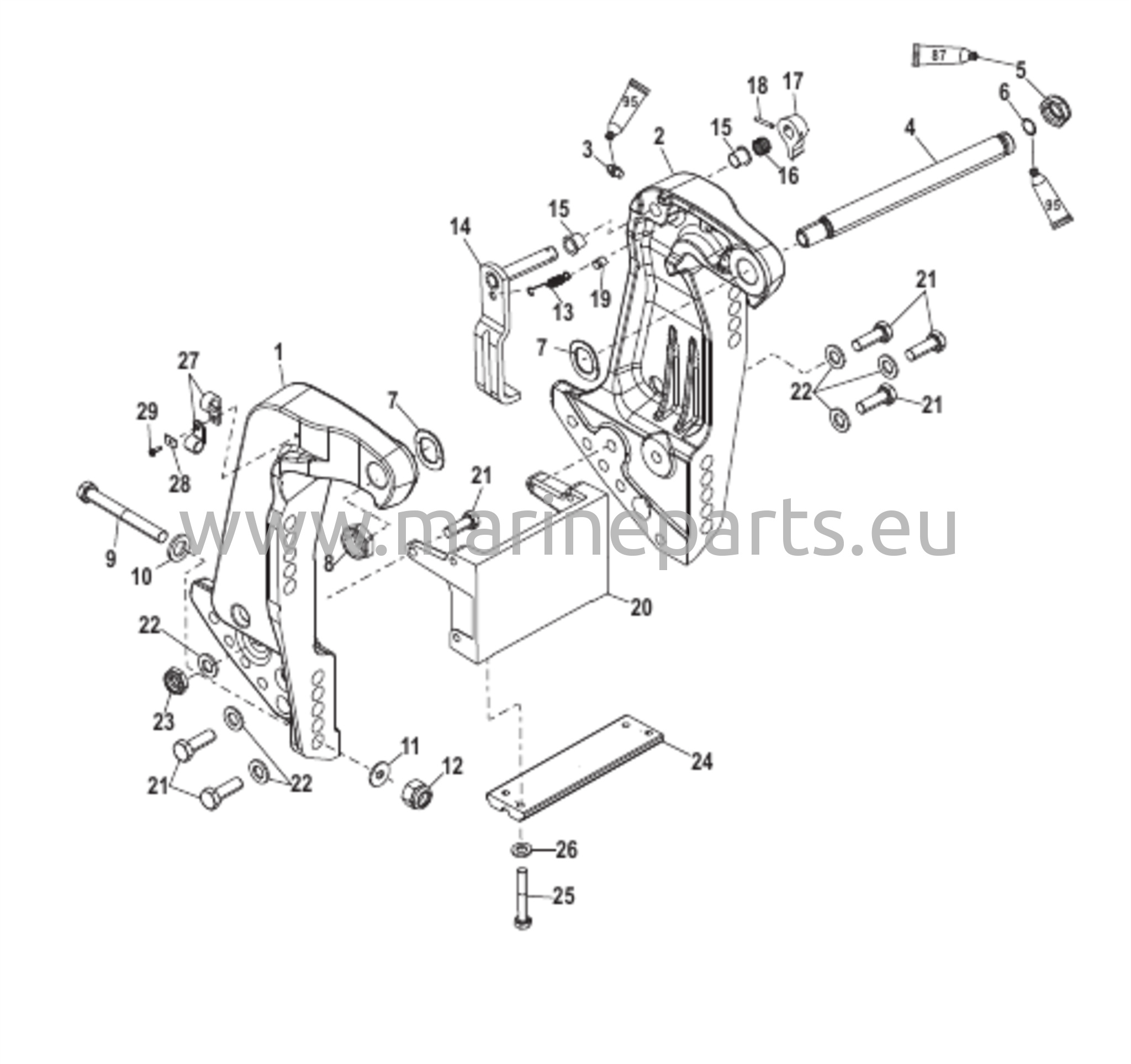 Peräpeilin kiinnike