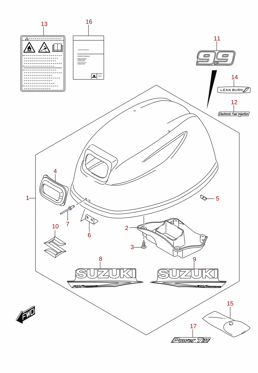 Capot moteur (DF9.9) 4/4