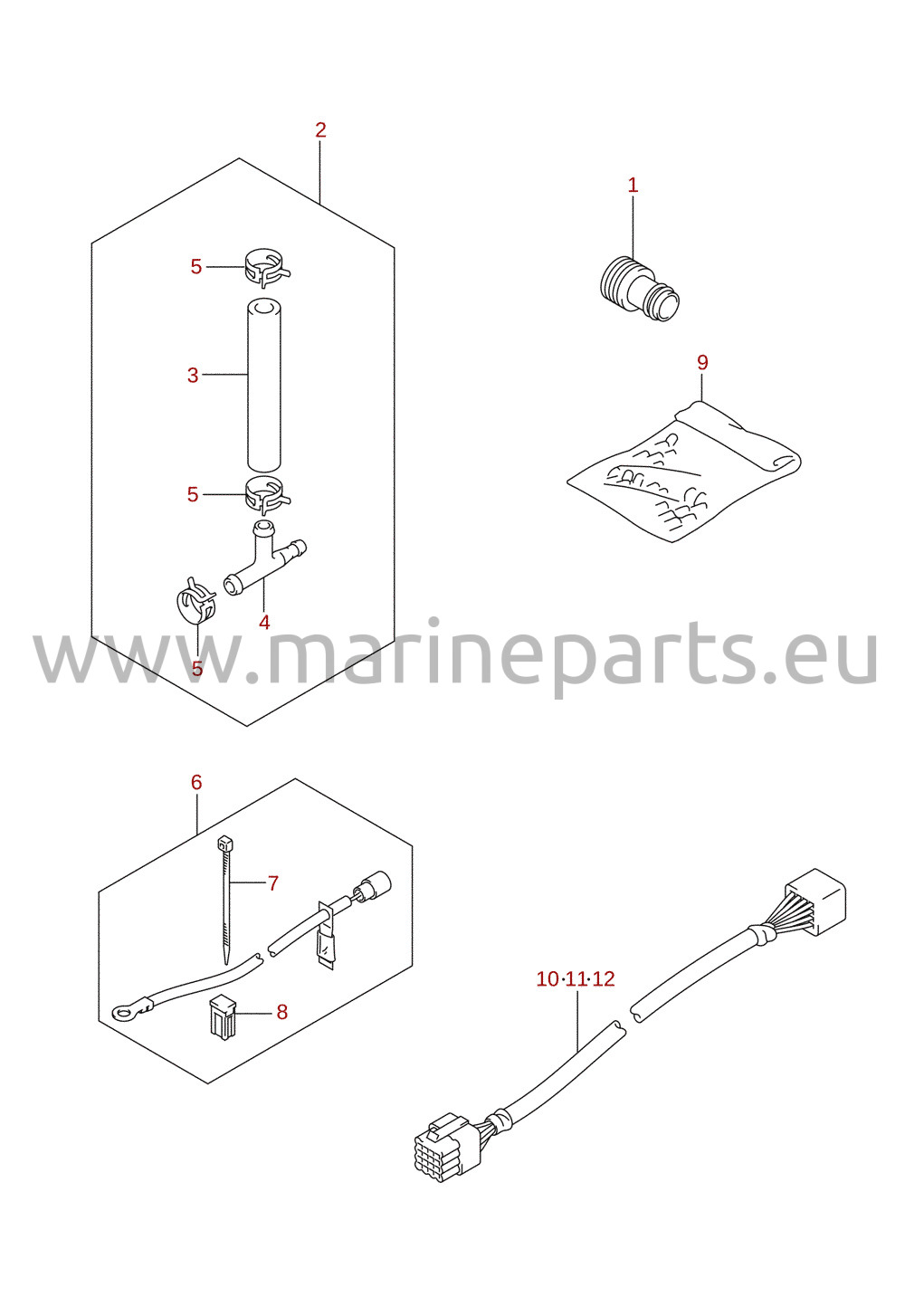Faisceau électrique (1) (DF150TG, DF150ZG, DF175TG, DF175ZG) (en option)