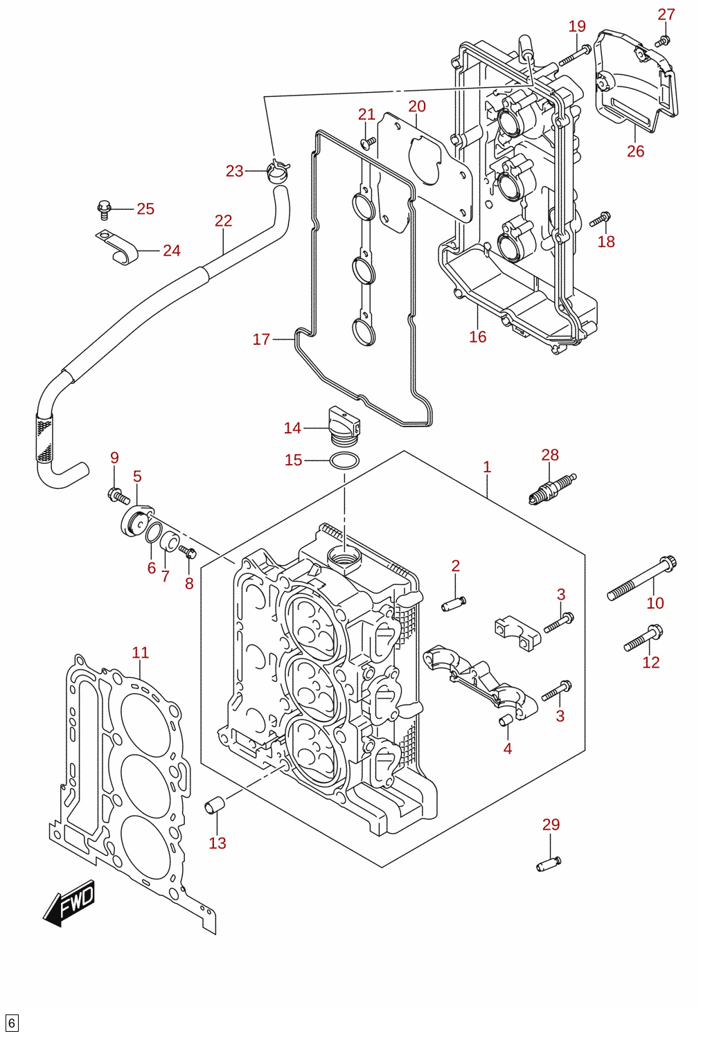 Topstykke (DF40AST, DF60A, DF60AQH, DF60ATH)