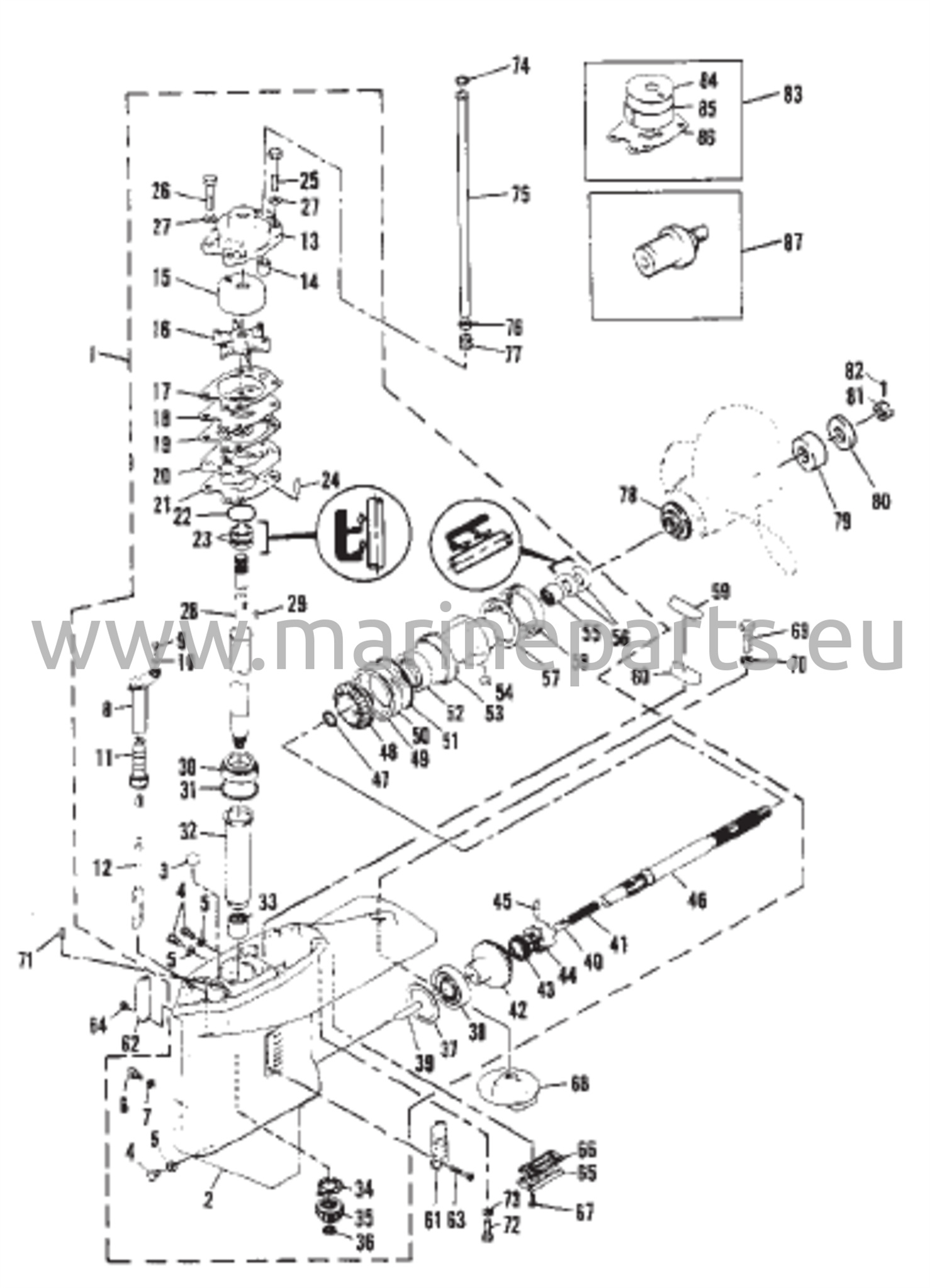 Vaihteiston kotelon kokoonpano