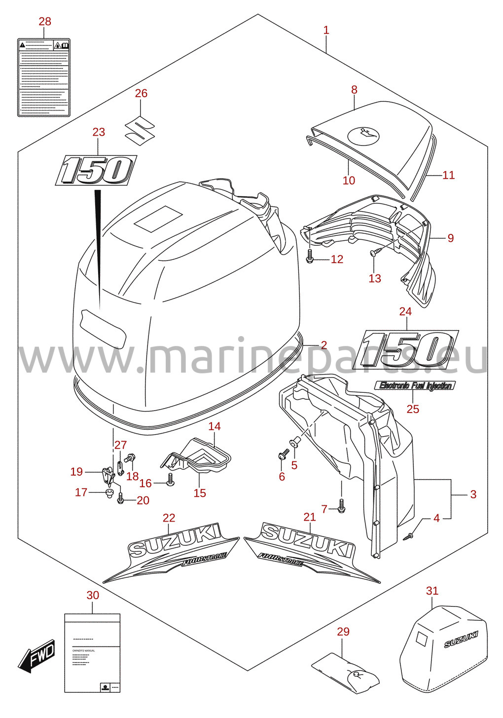 Motorhaube (DF150) 1/4