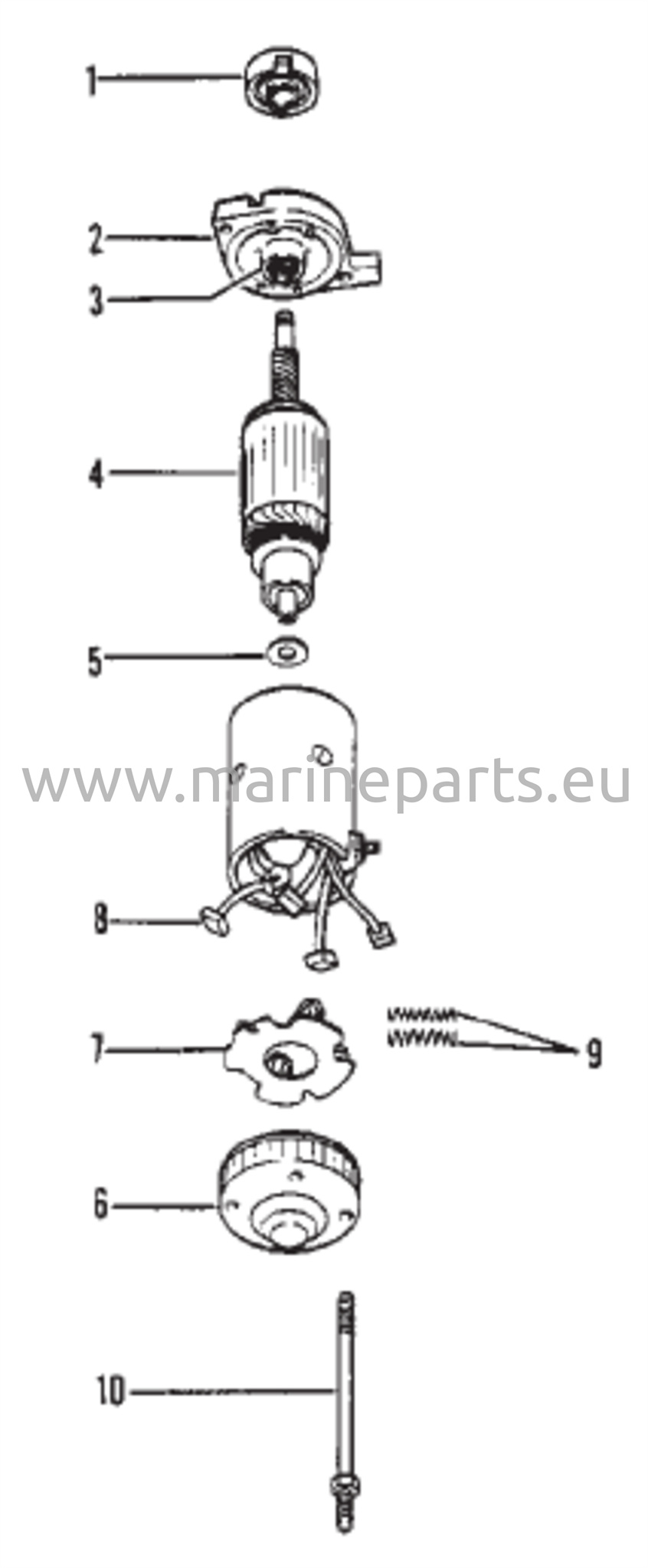 Käynnistinmoottorin kokoonpano (Prestolite)