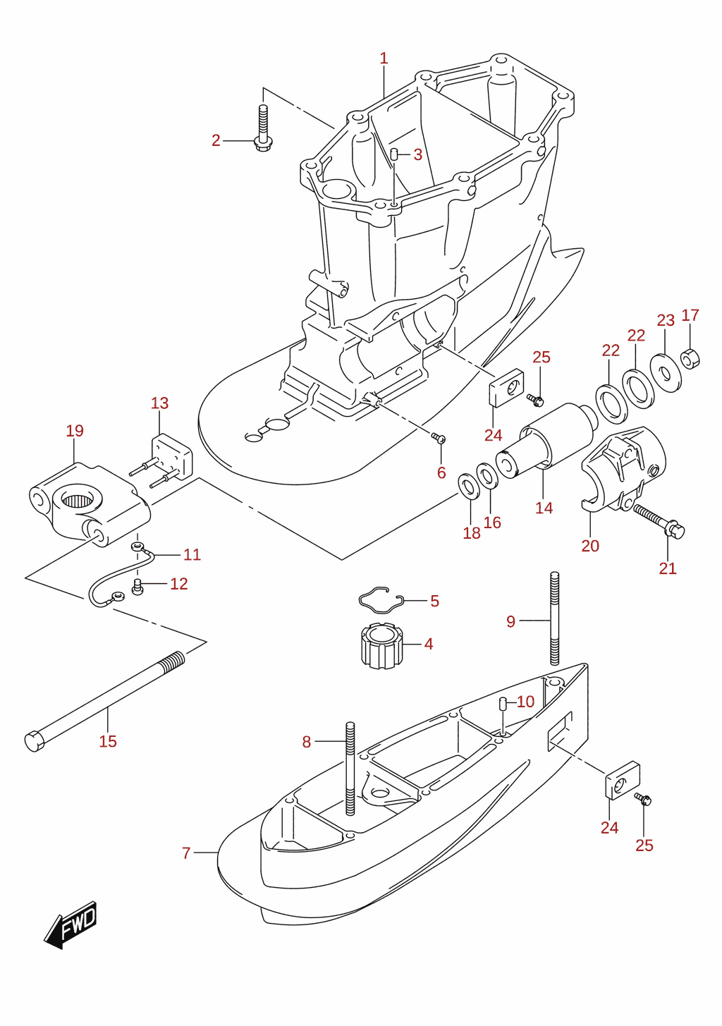 Carter d'arbre de transmission (XX-transom)