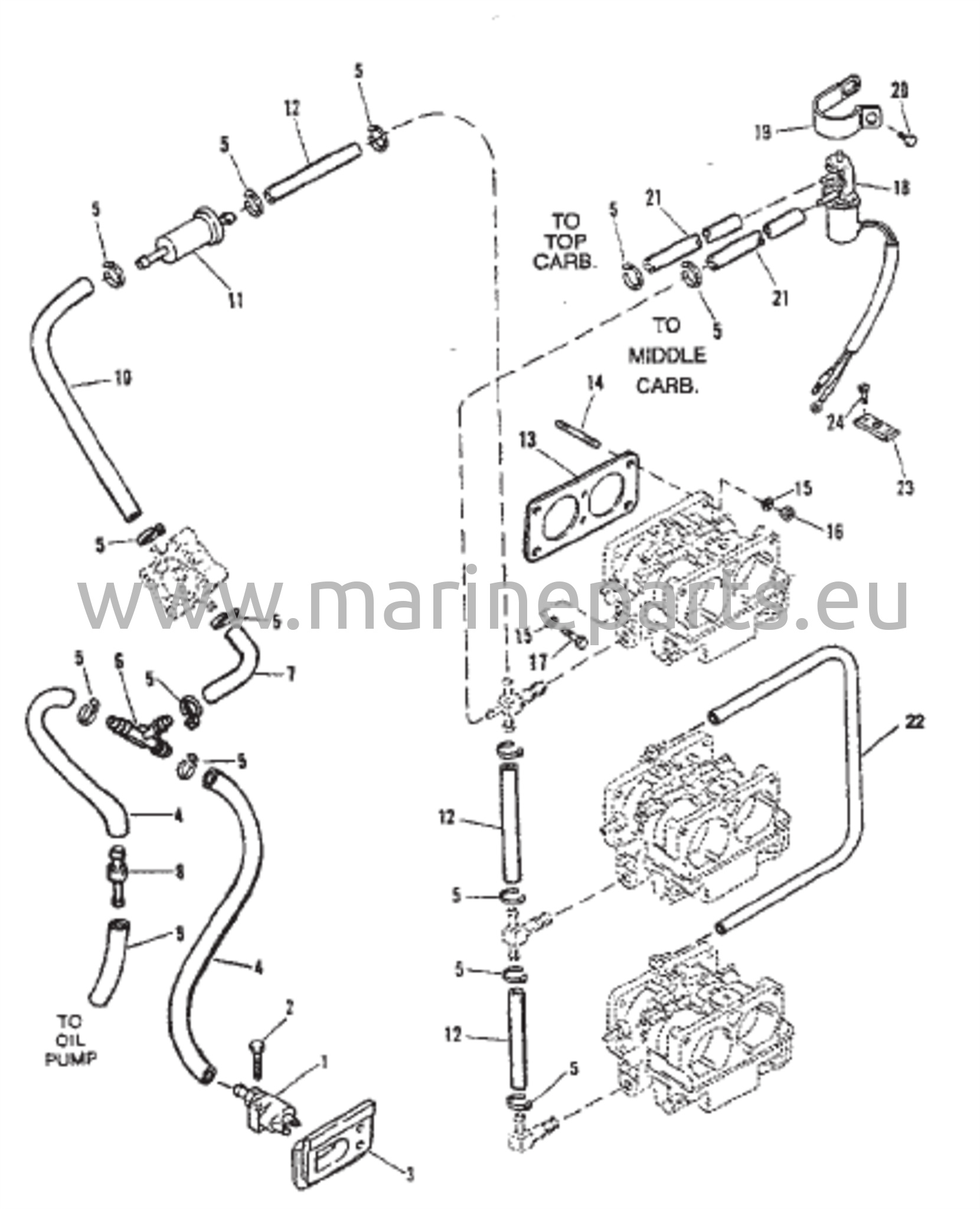 Polttoaineputket (käytettävä WMH-30 / 31 / 32 / 33 / 34 kaasuttimien kanssa)