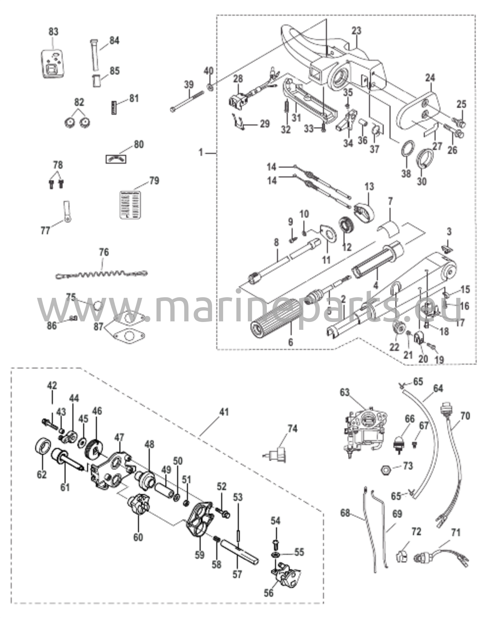 Tiller-kahvan muuntosarja 9,9 hv sähkö - 8M0051066