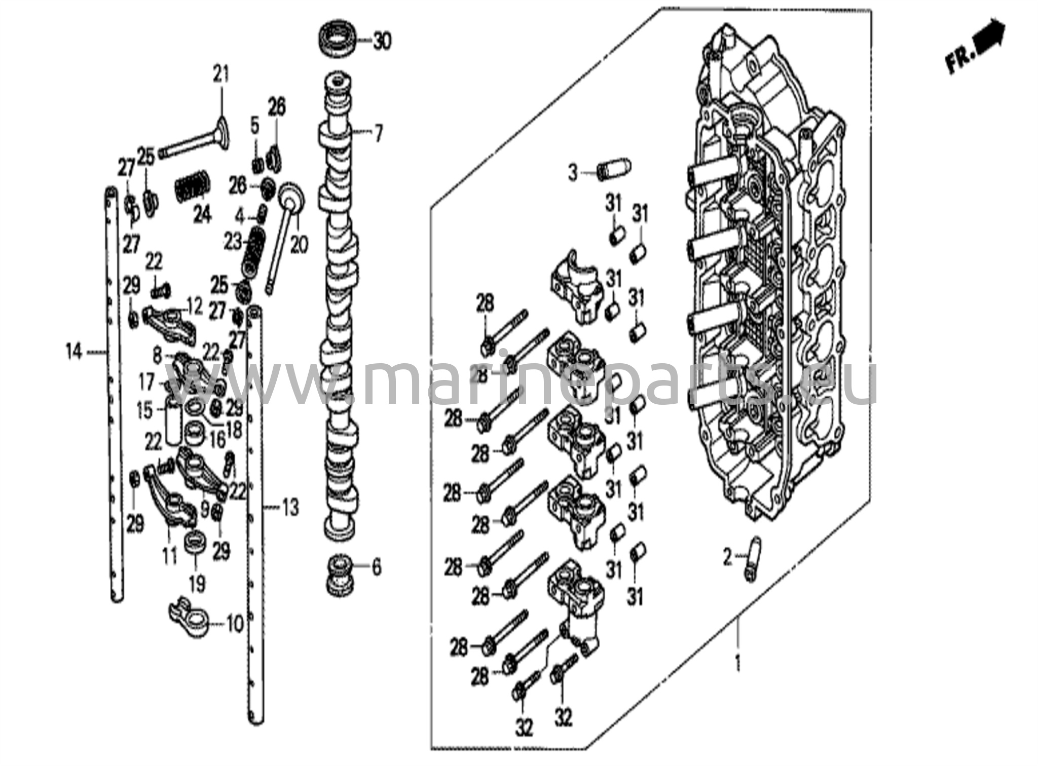 Nokka-akseli/Sylinterikansi
