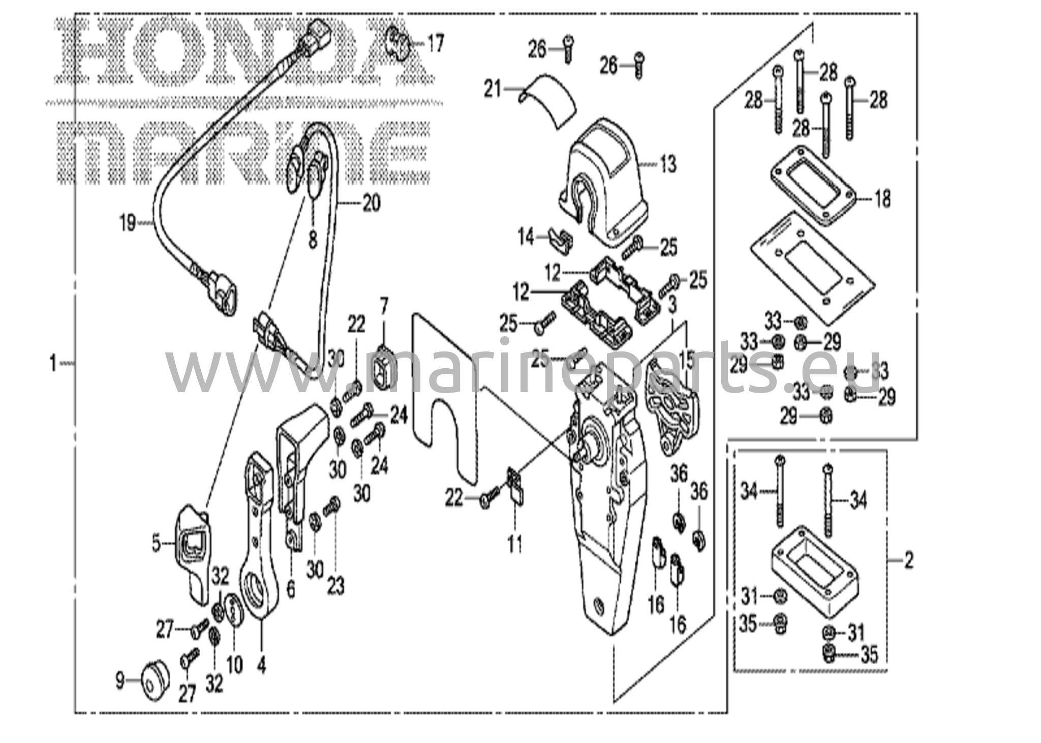 Kaukosäädin (yläkiinnitys, yksittäistyyppi) (oikea)
