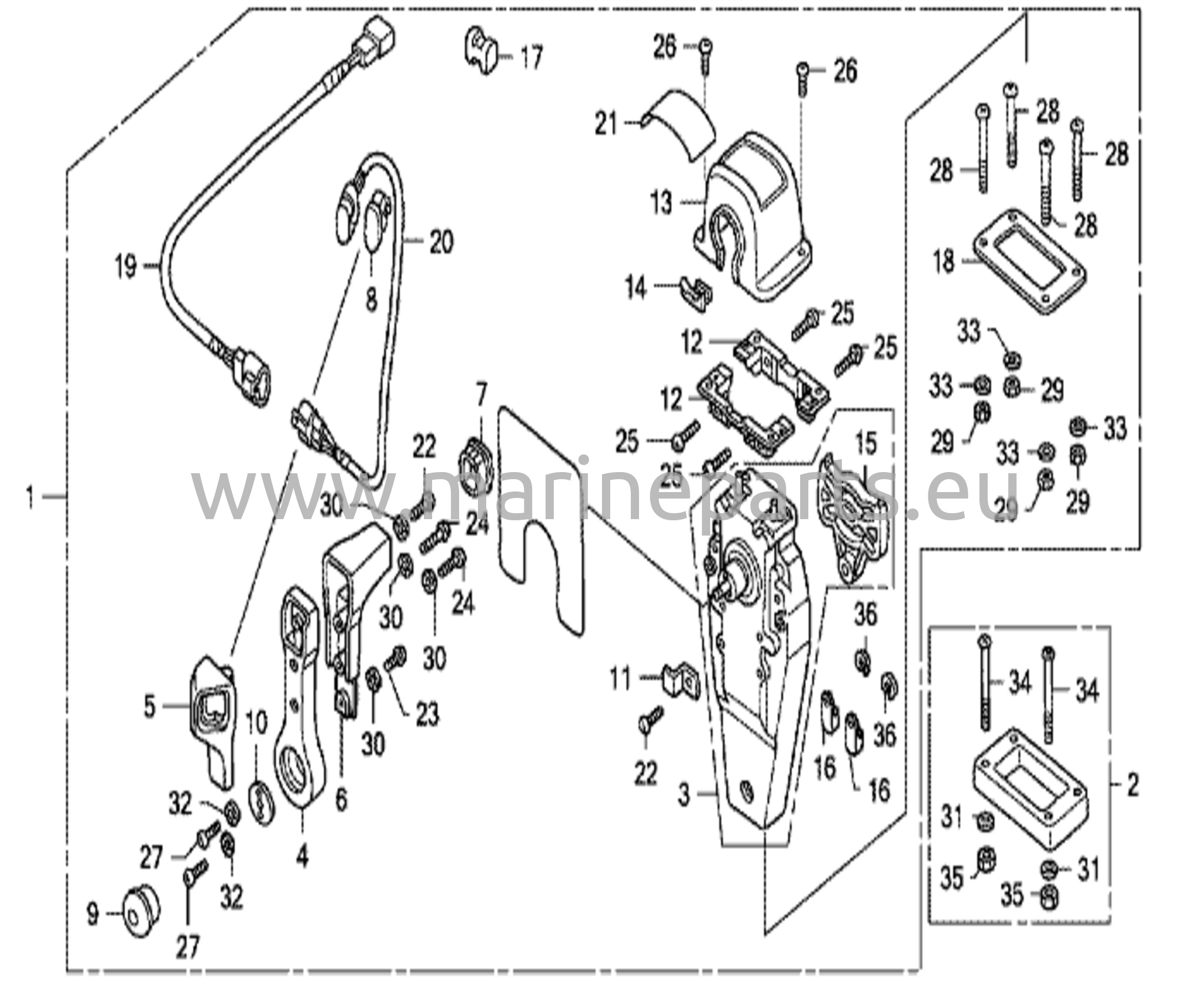 Kaukosäätölaatikko (yläkiinnitys, yksittäistyyppi) (oikea)
