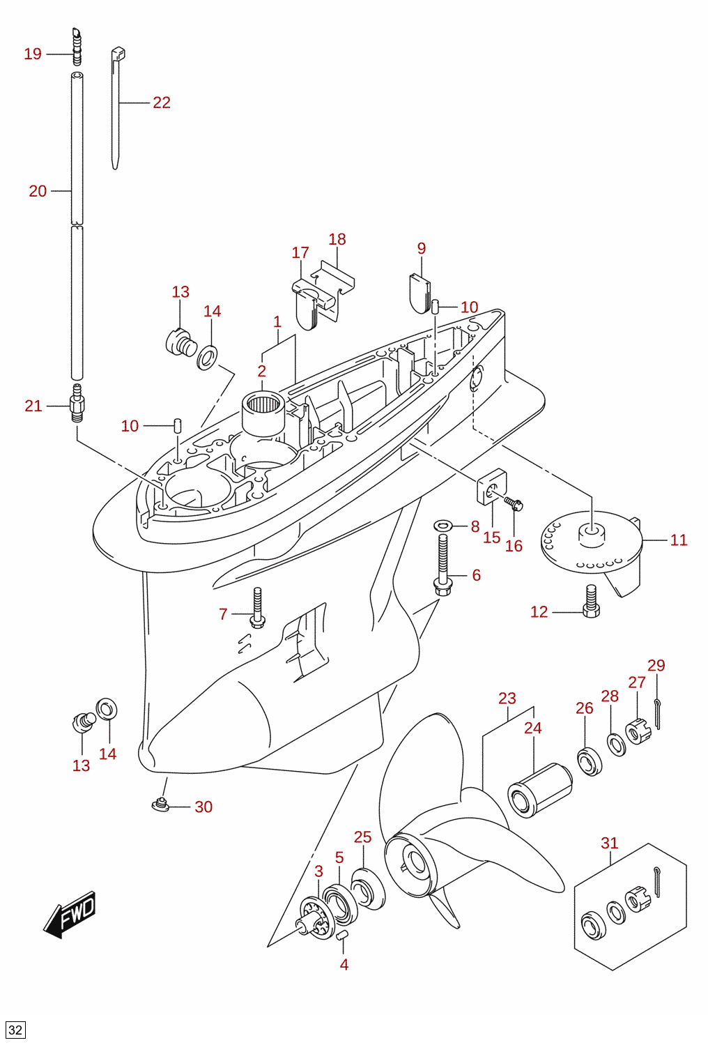 Gearhus (DF150AZ, DF175AZ)