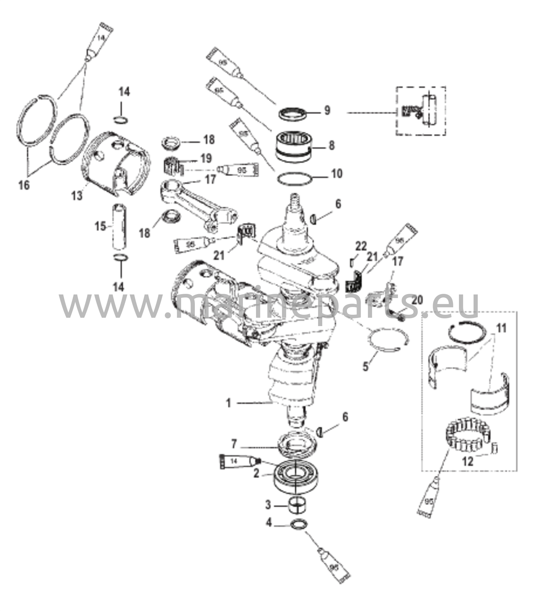 Kampiakseli, männät ja kiertokanget