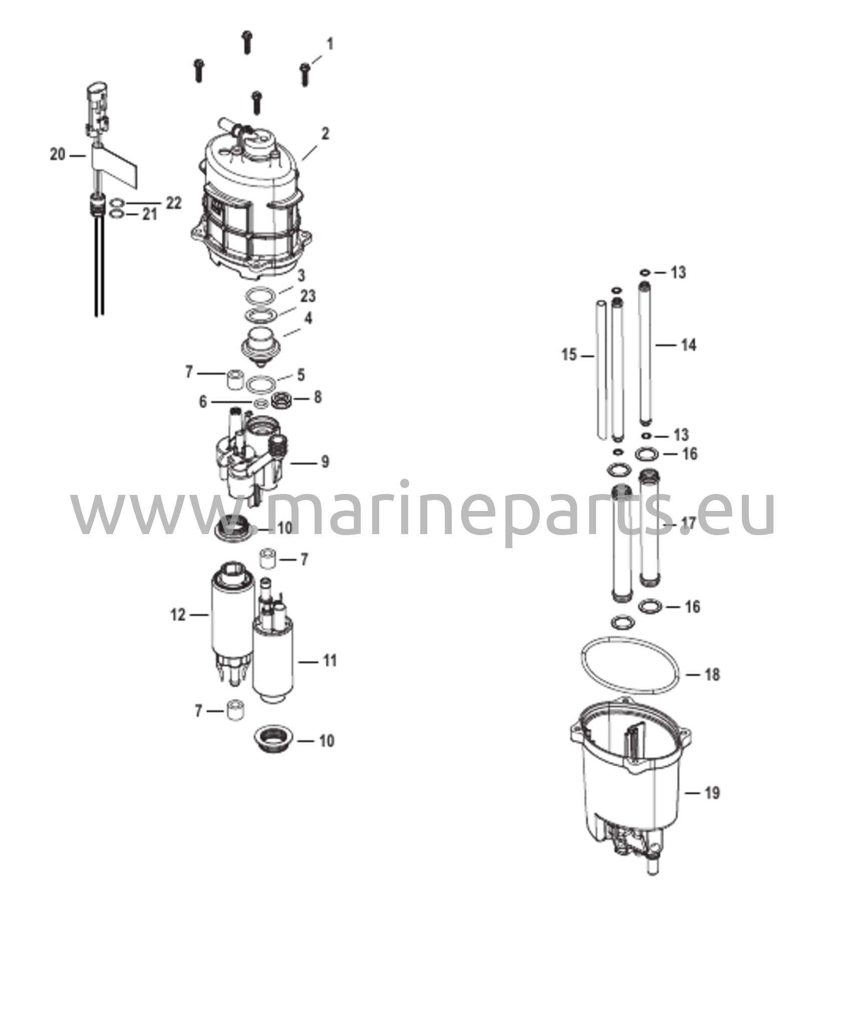 Polttoaineen syöttömoduuli 2B494018 ja sitä alemmat
