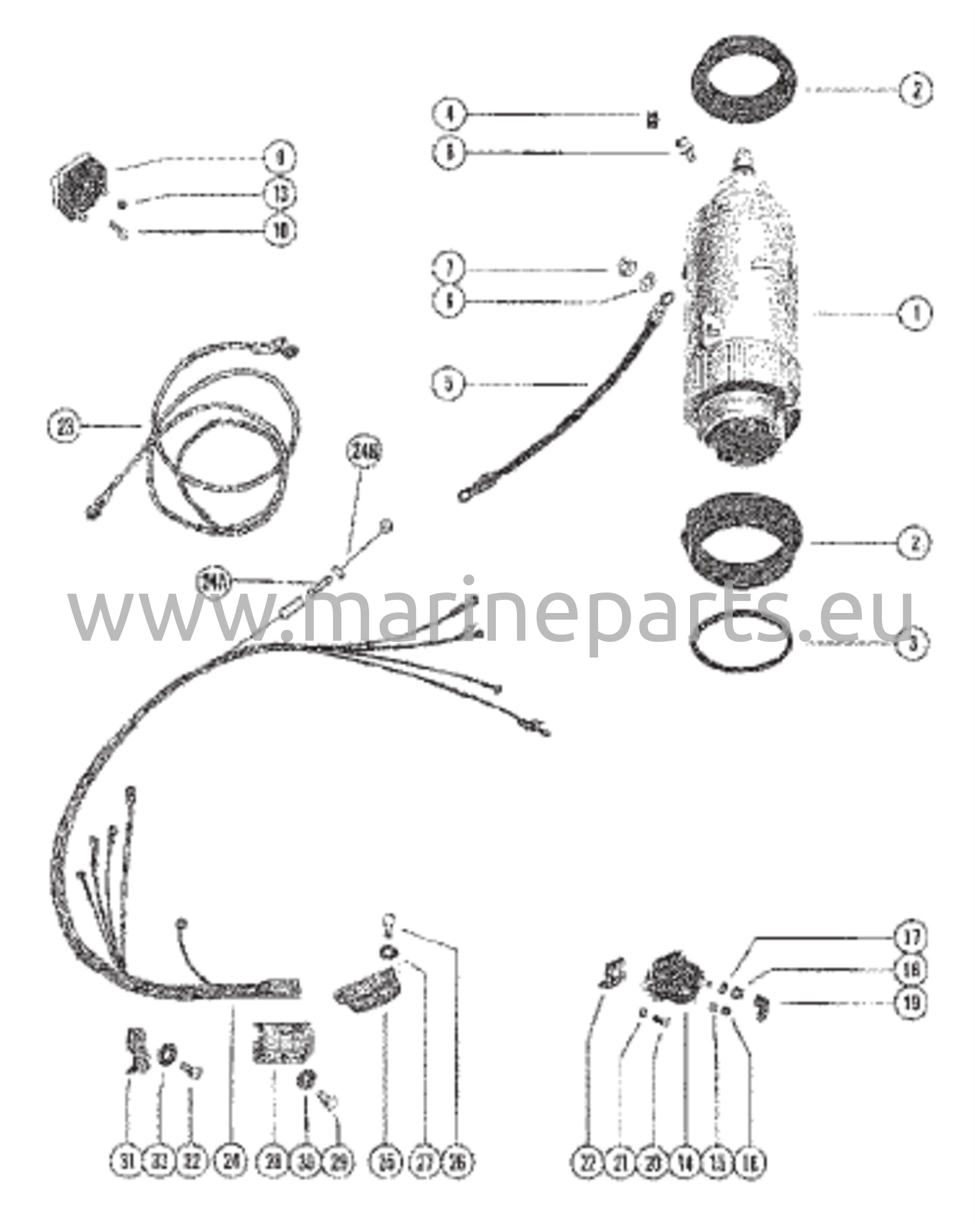 Käynnistinmoottori ja johdotussarja