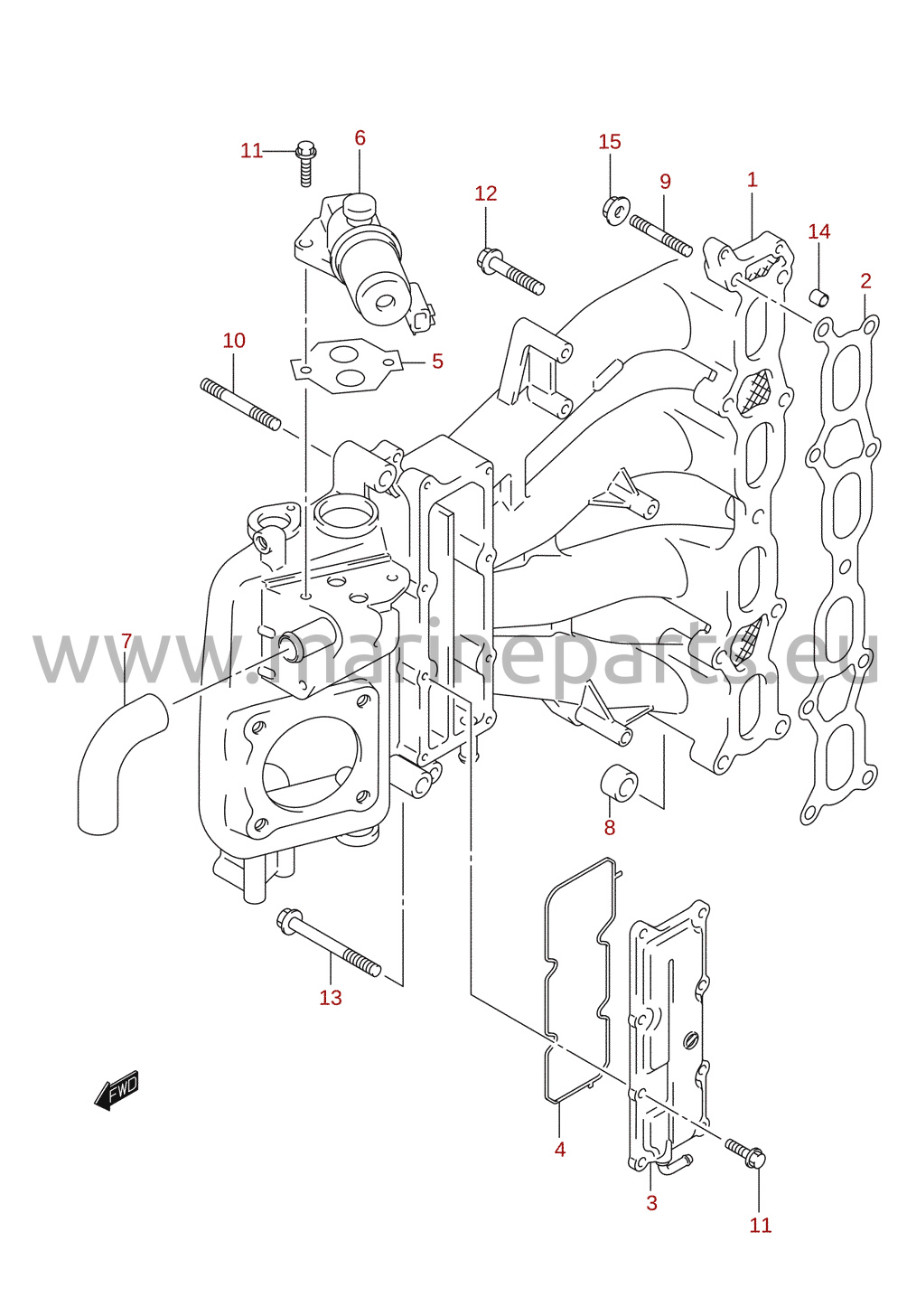 Sprängskisser för Suzuki DF140T (E01) 2012 [DF140_E01_012]