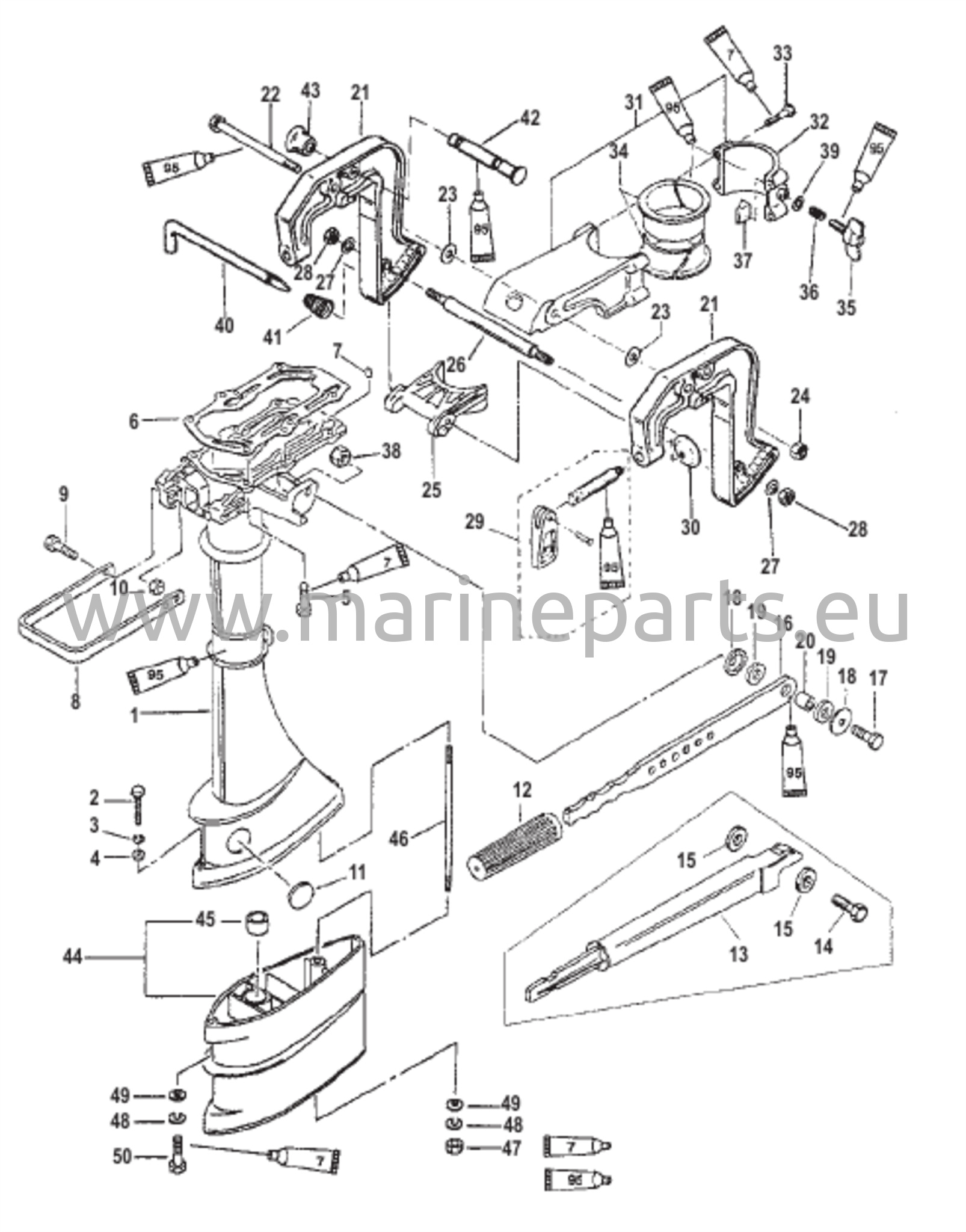 Voimansiirron kotelo ja kiristyskiinnikkeet