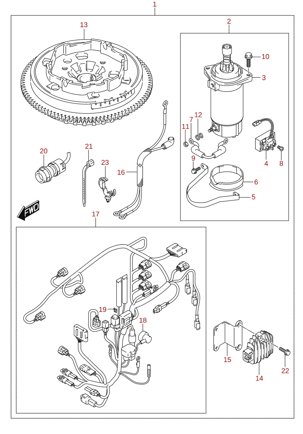 Startmotor (manuel start) (M-starter) (ekstraudstyr)
