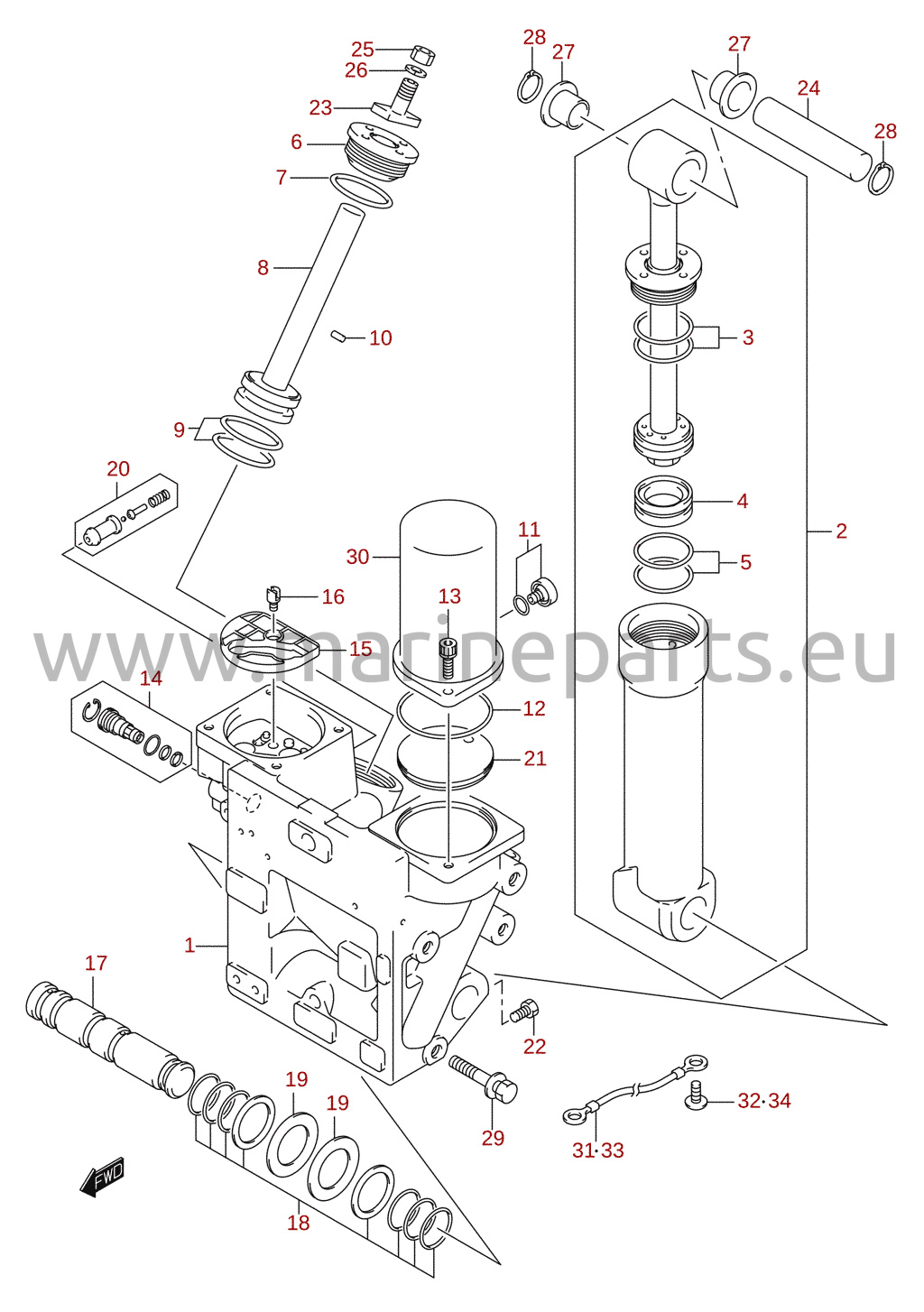 Trimcylinder (X/XX-transom)