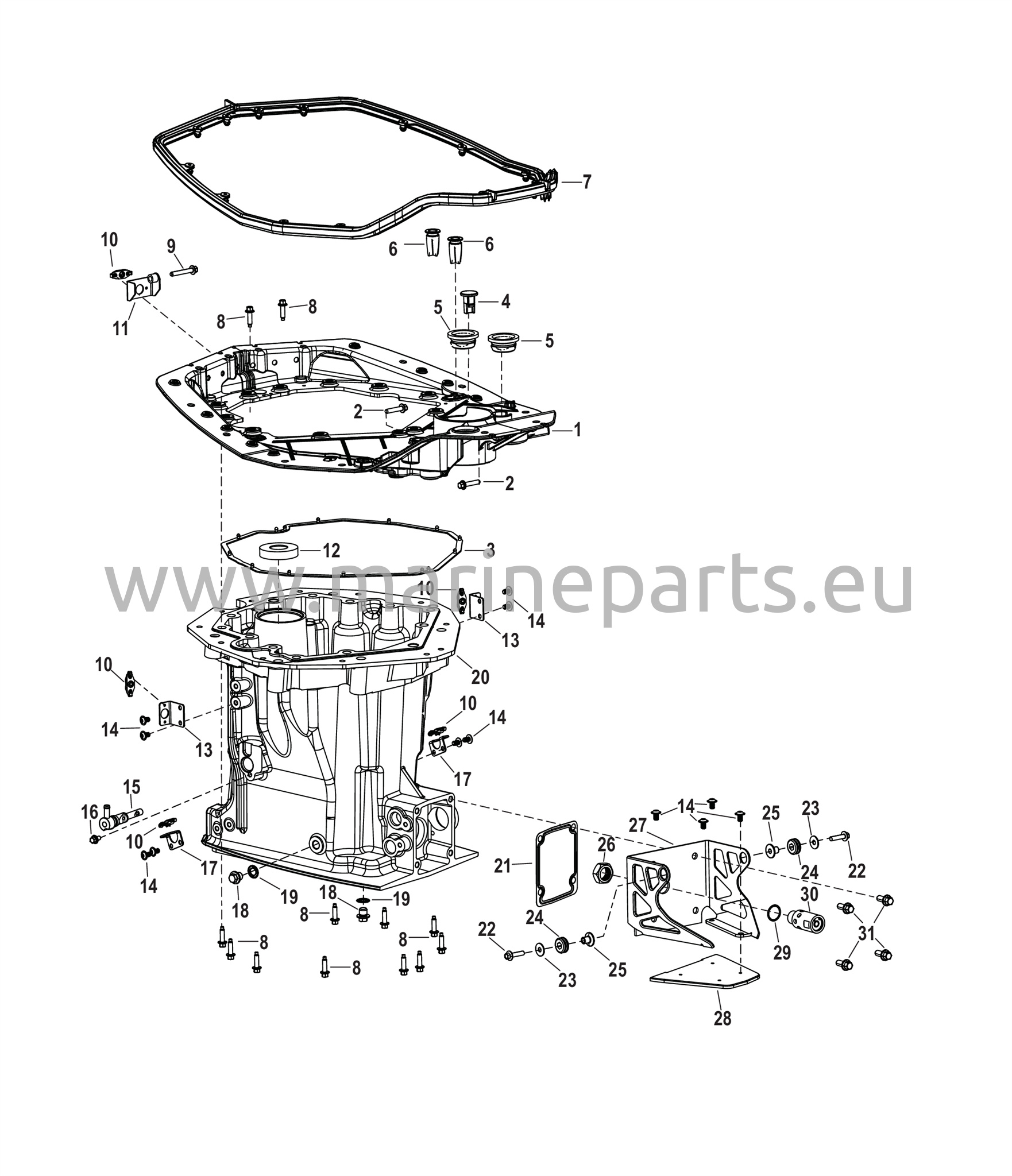 Sovituslevy ja voimansiirron kotelo