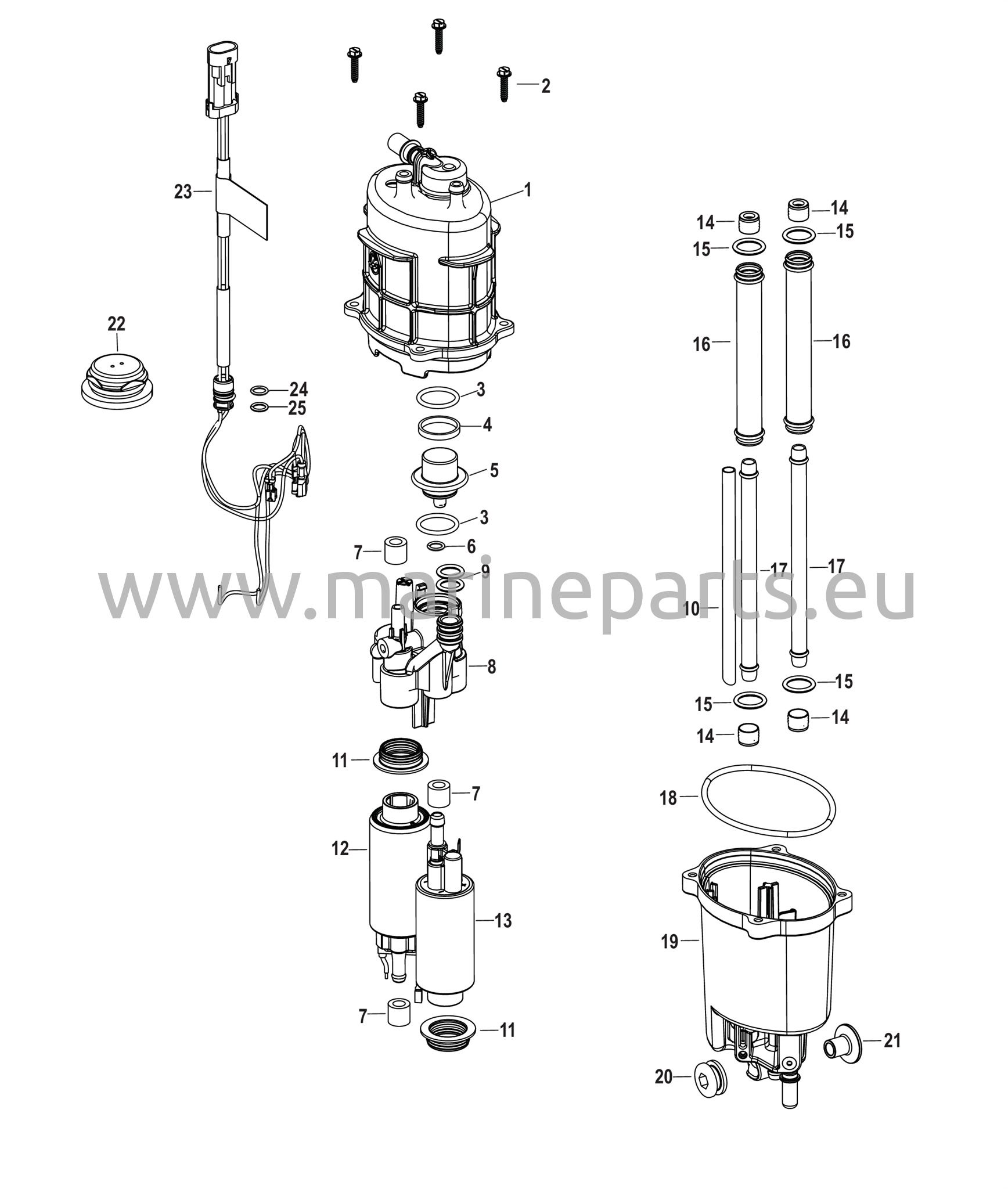 Polttoaineen syöttömoduuli 2B457610 ja uudemmat