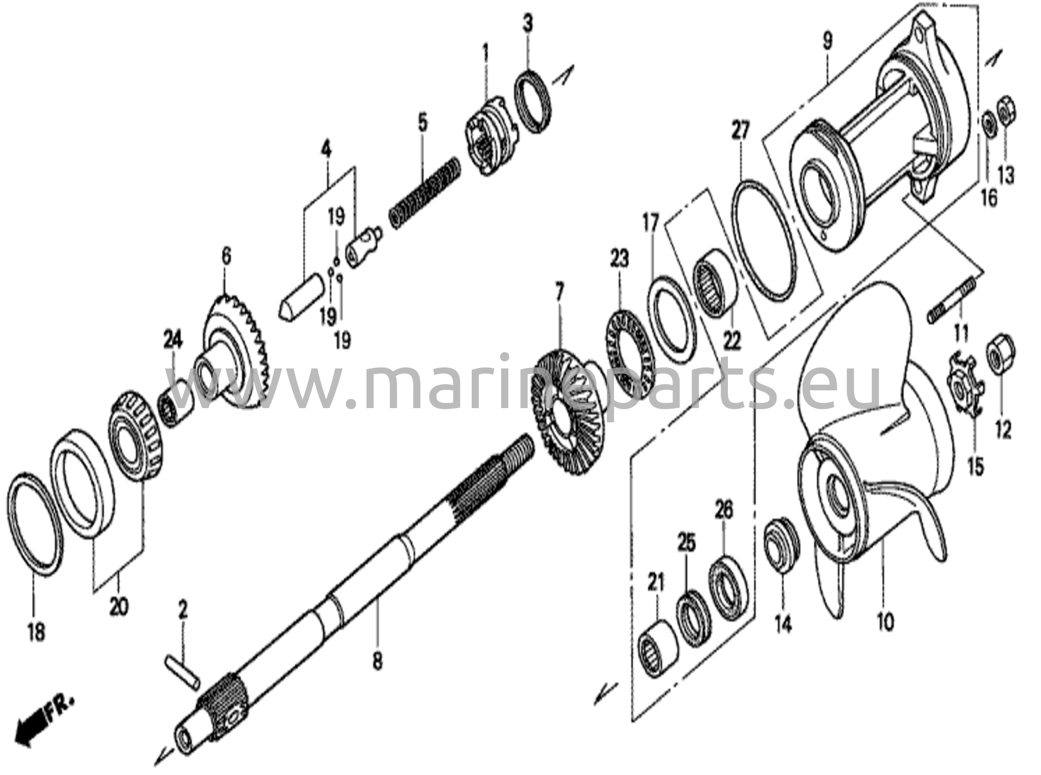 Potkuriakseli / Potkuri (BF75AT/BF90AT)